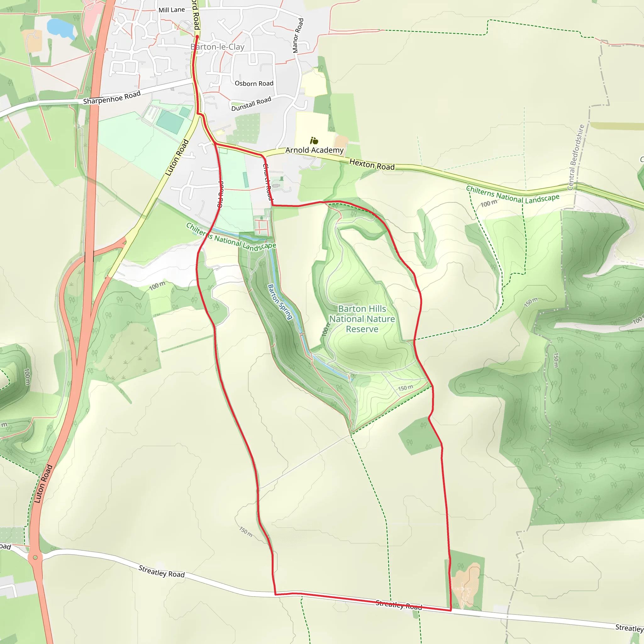 Barton Hill National Nature Reserve Loop mobile static map