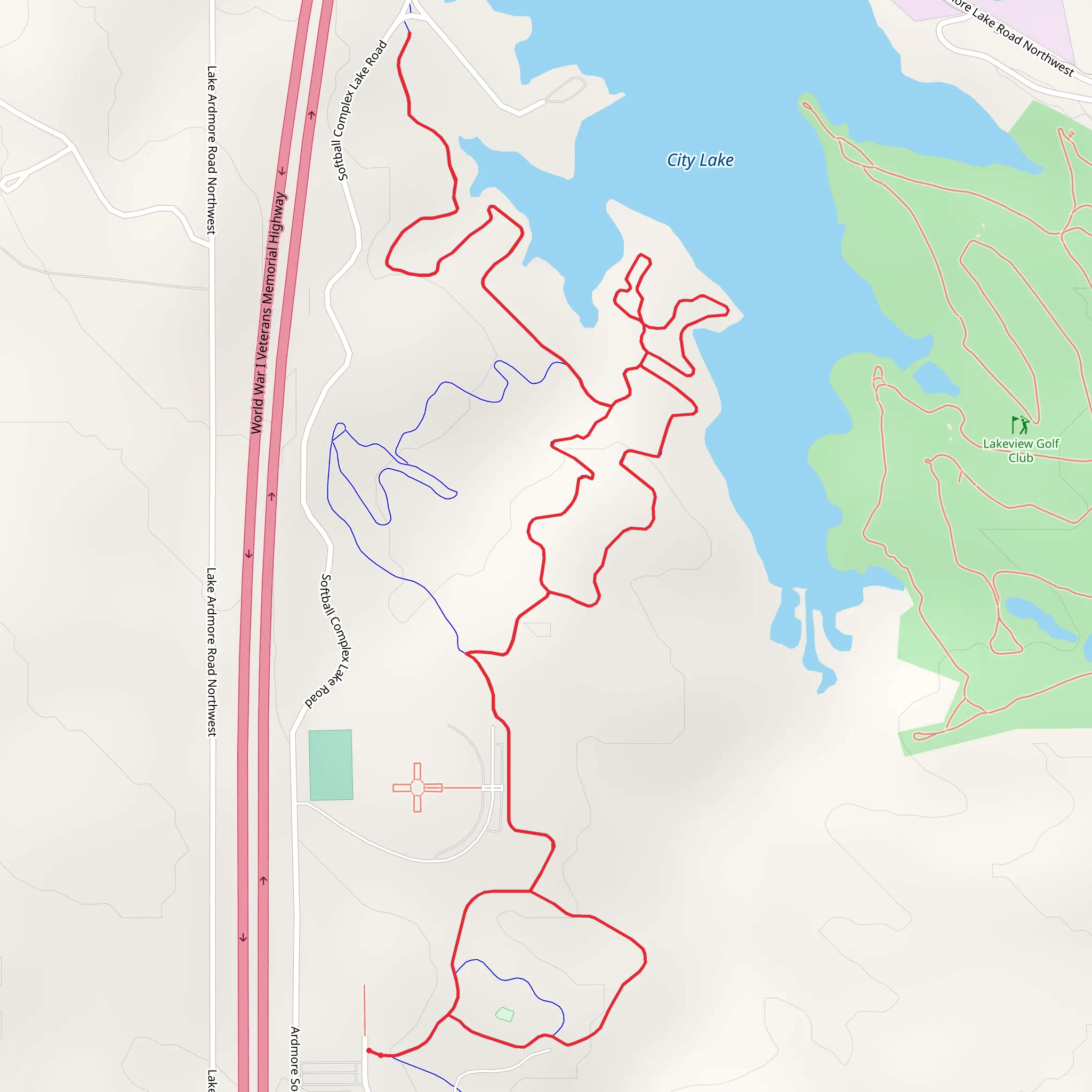 City Lake West side Walk mobile static map