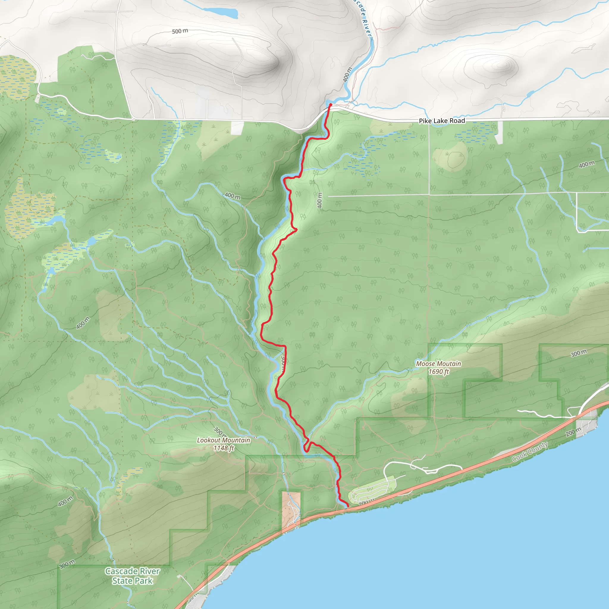 Superior Hiking Trail - Cascade River Loop mobile static map