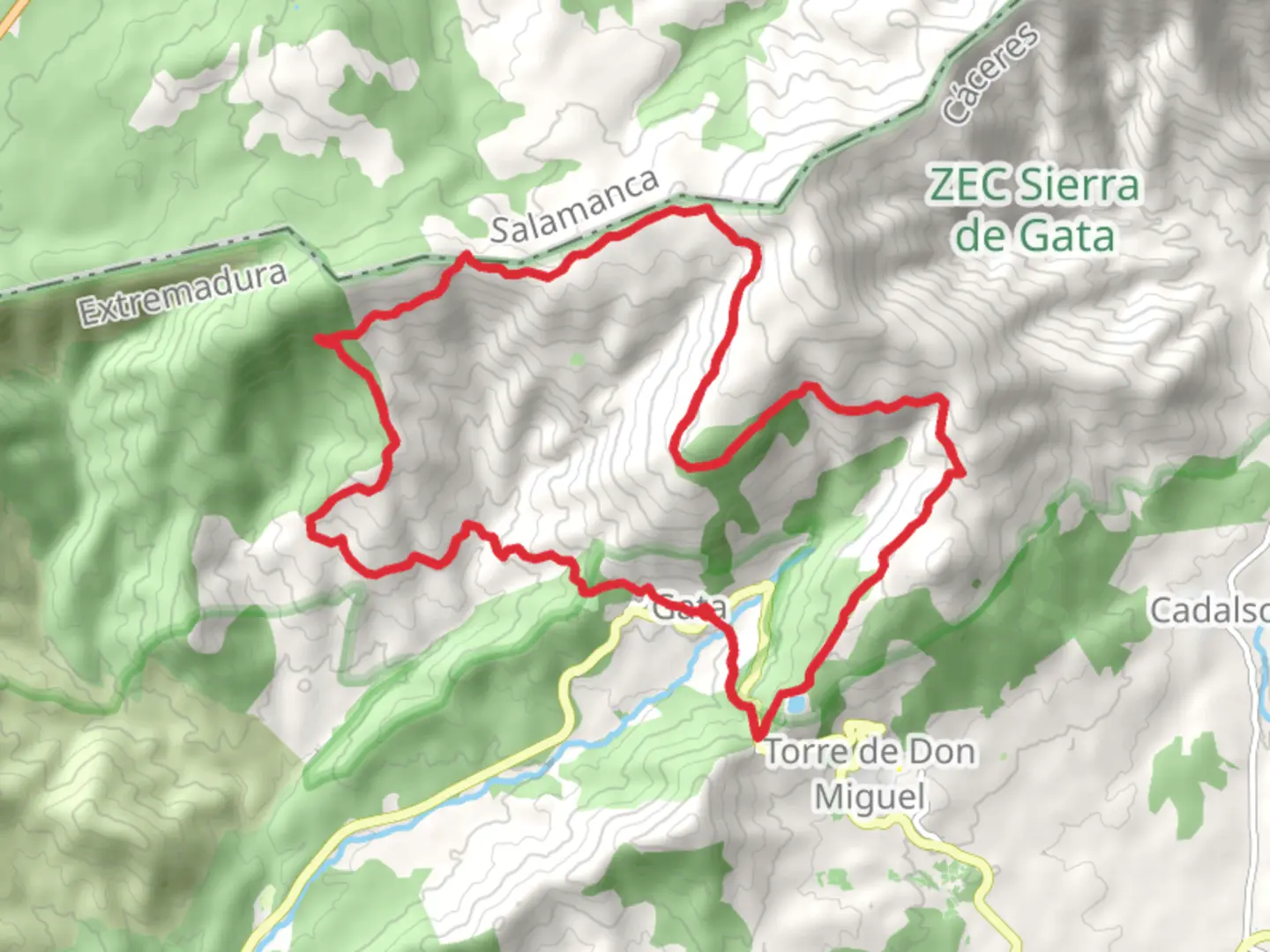 An image depicting the trail Route of the Sources PR CC 189 and its surrounding area.