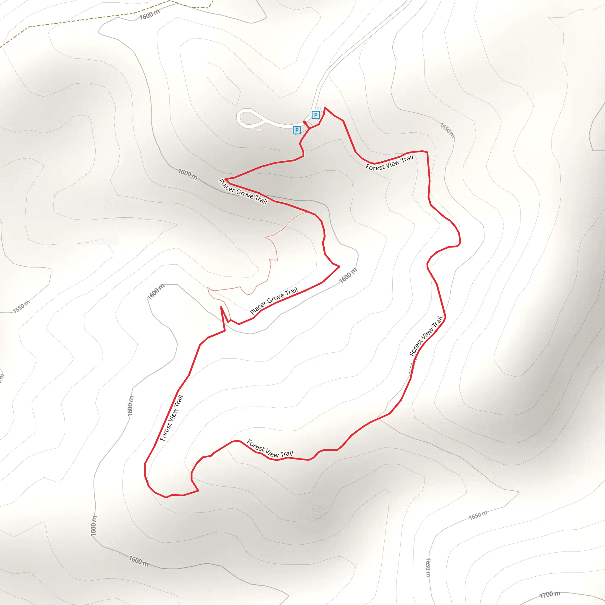 Forest View - Placer Grove Loop Trail mobile static map
