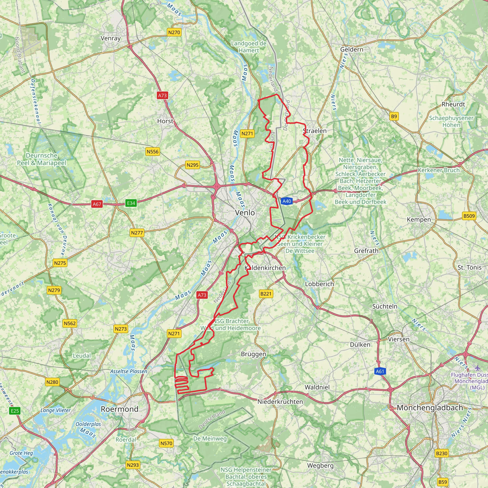 Louisenburg, Venlo and Lommerheide Loop mobile static map