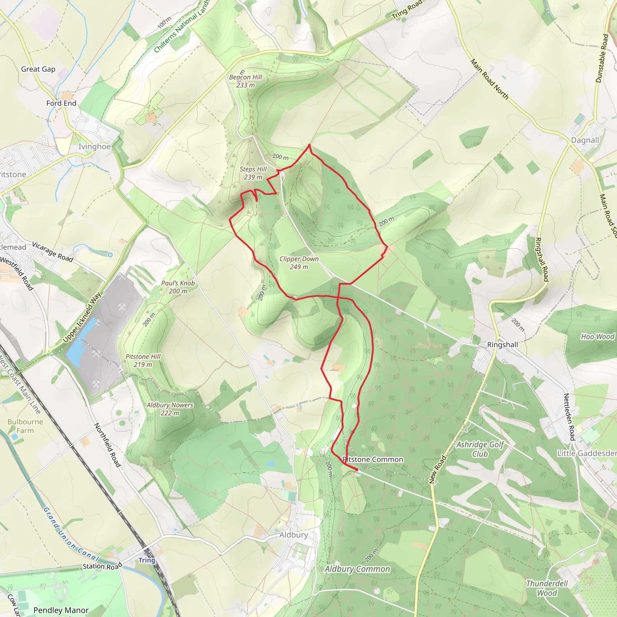 National Trust - Ashridge Estate and Incombe Hill Loop mobile static map