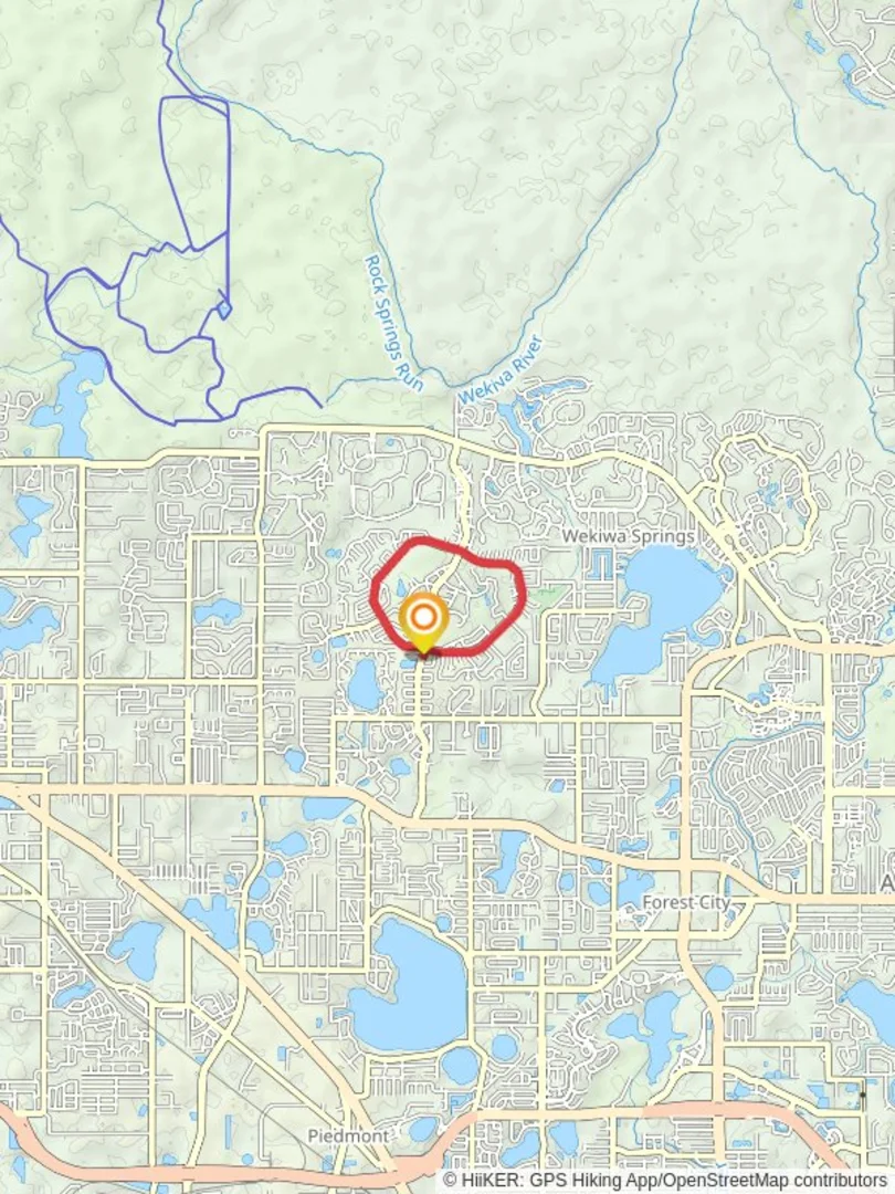 An image depicting the trail Wekiva Golf Club Loop and its surrounding area.