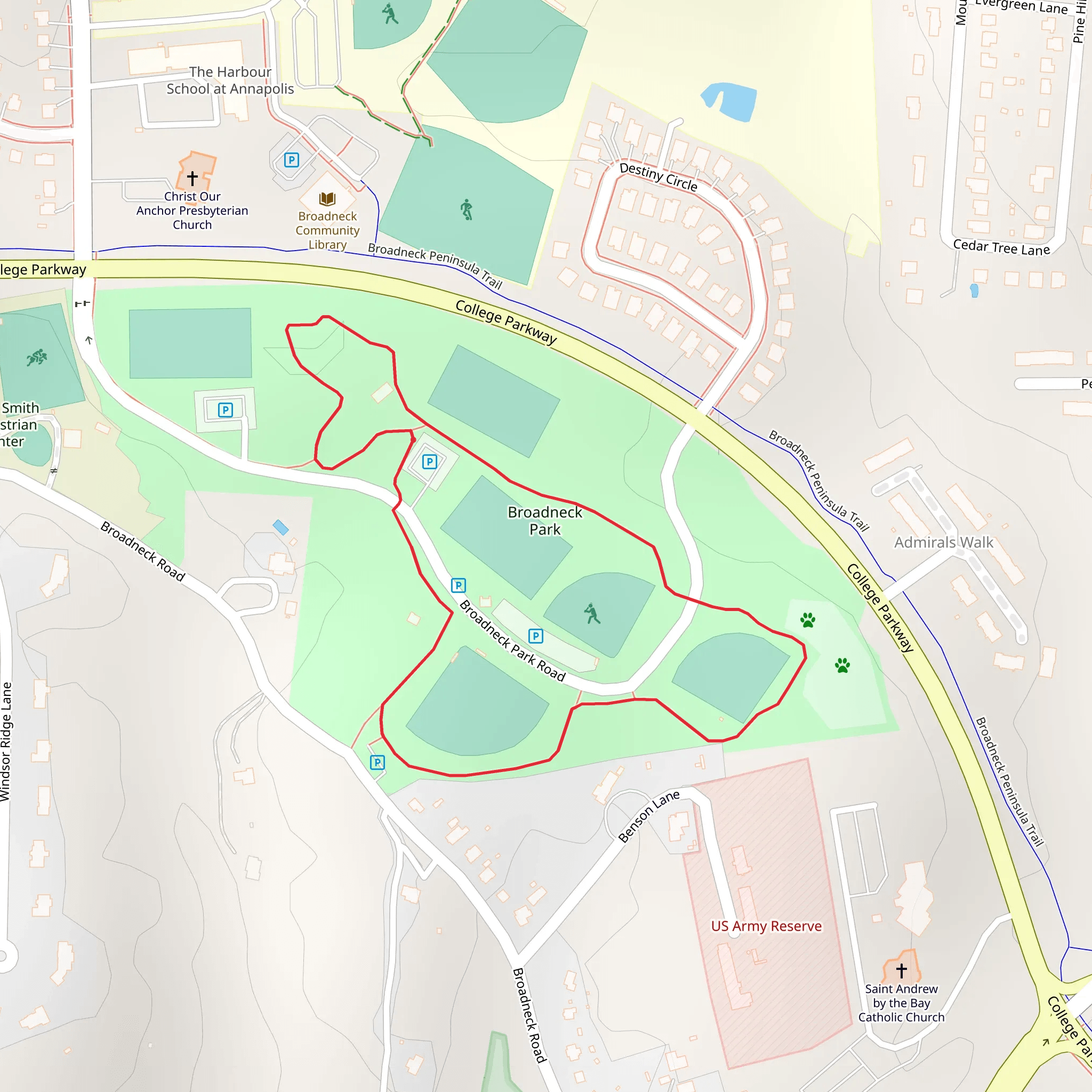 Broadneck Road Loop mobile static map