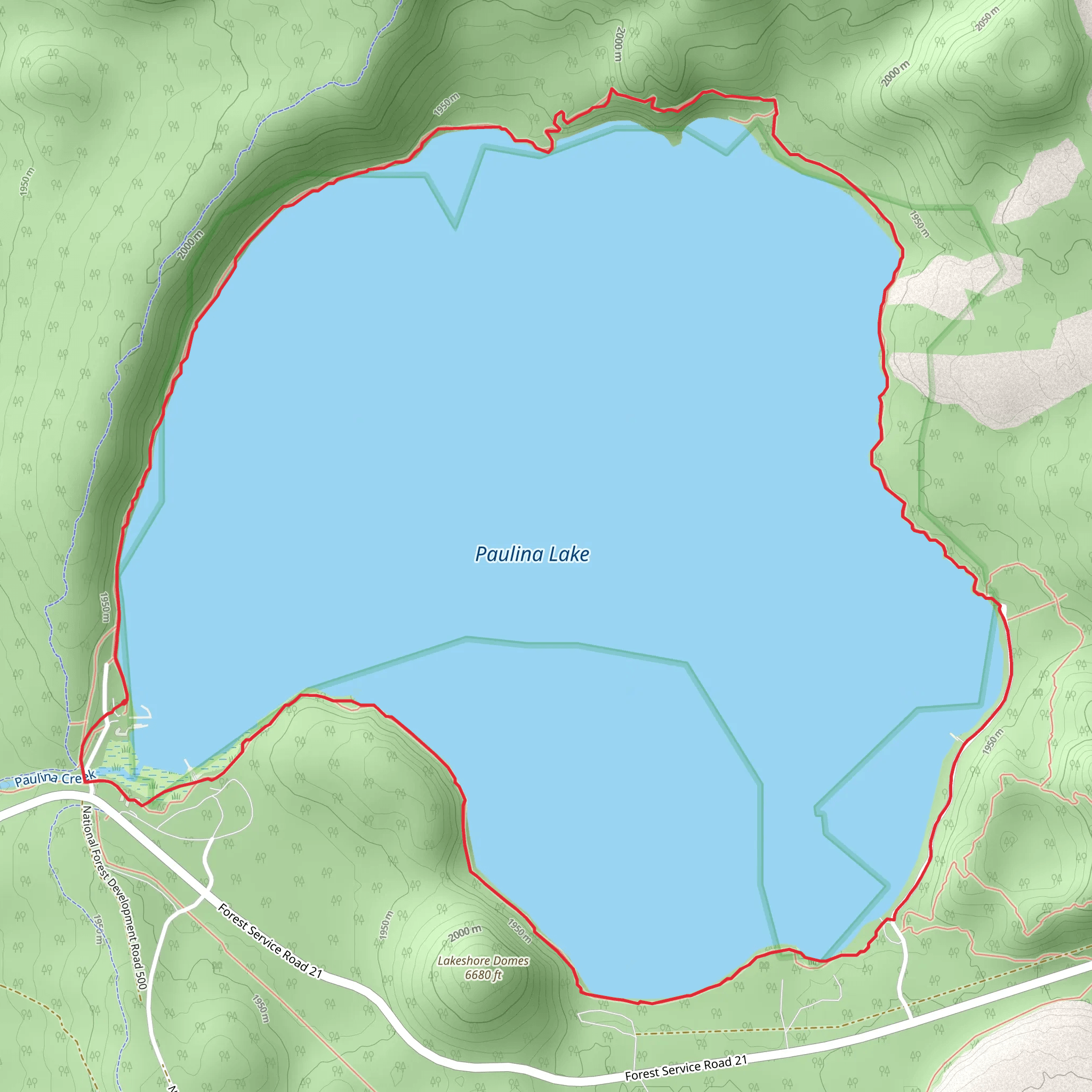 Paulina Lakeshore Loop Trail mobile static map