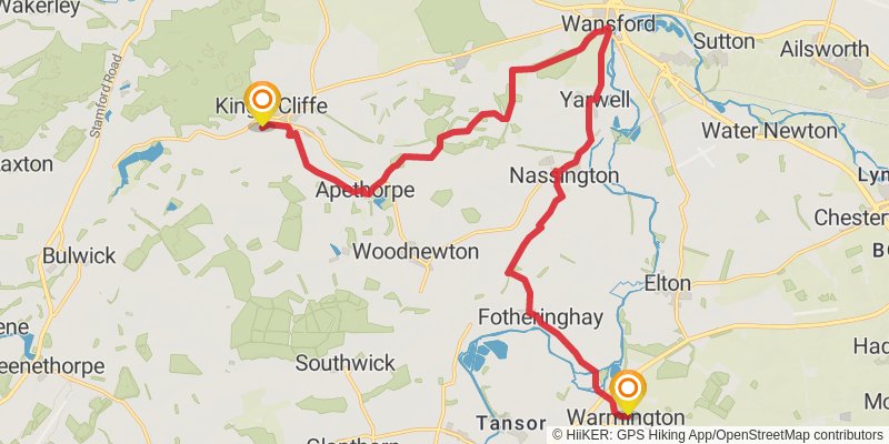Wellingborough Loop in West Northamptonshire stage 8 Map