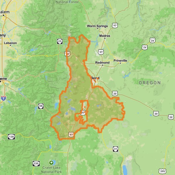 Deschutes National Forest mobile static map