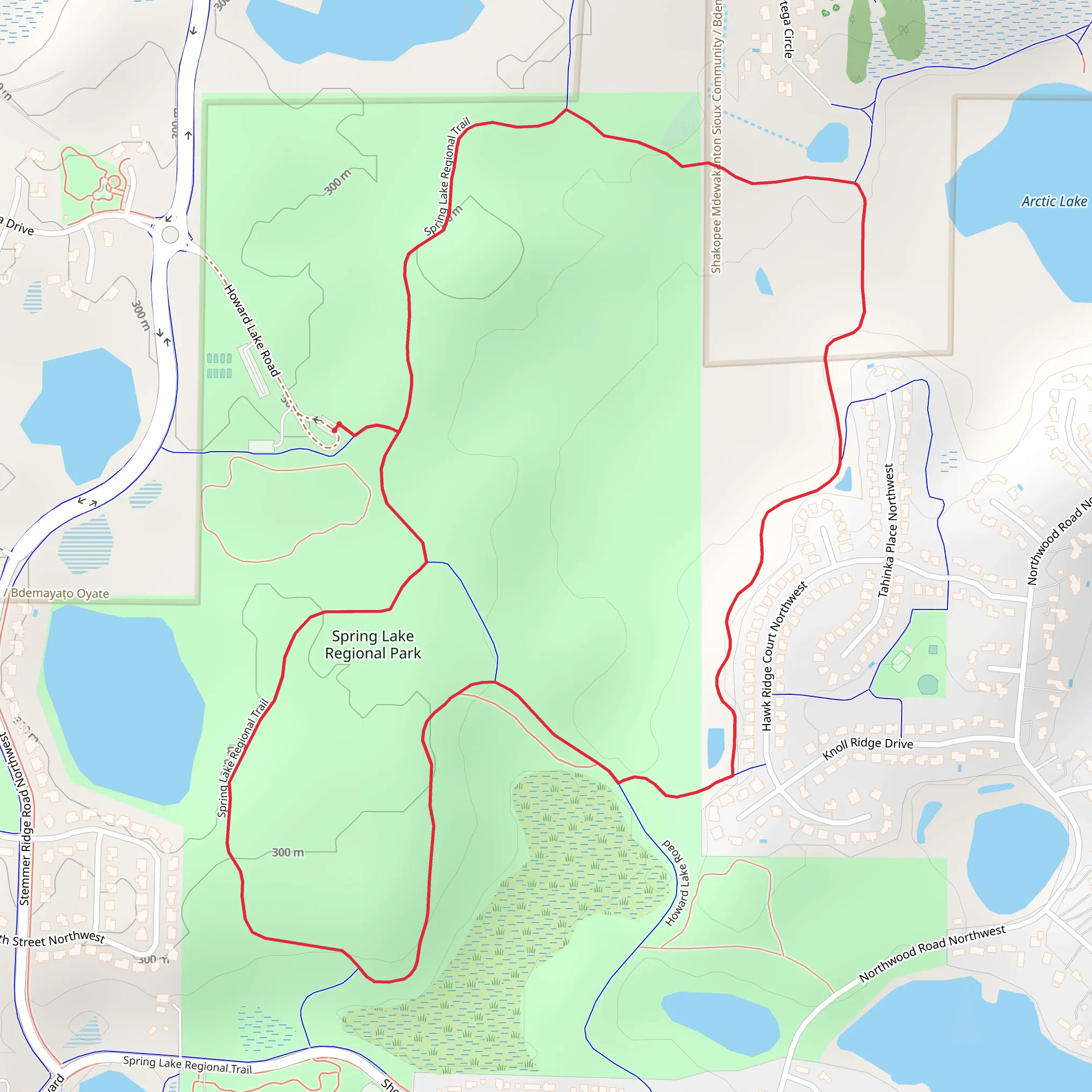 Spring Lake Regional Park Loop mobile static map