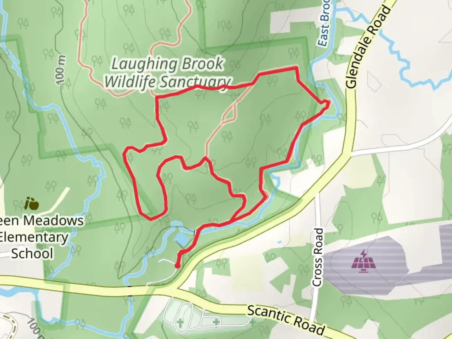 An image depicting the trail East Brook and Burgess Loop Trail and its surrounding area.