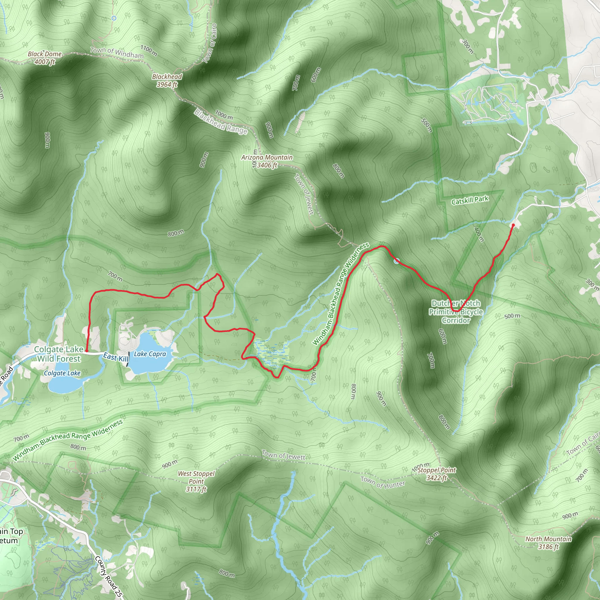 Colgate Lake and Dutcher Notch Trail mobile static map
