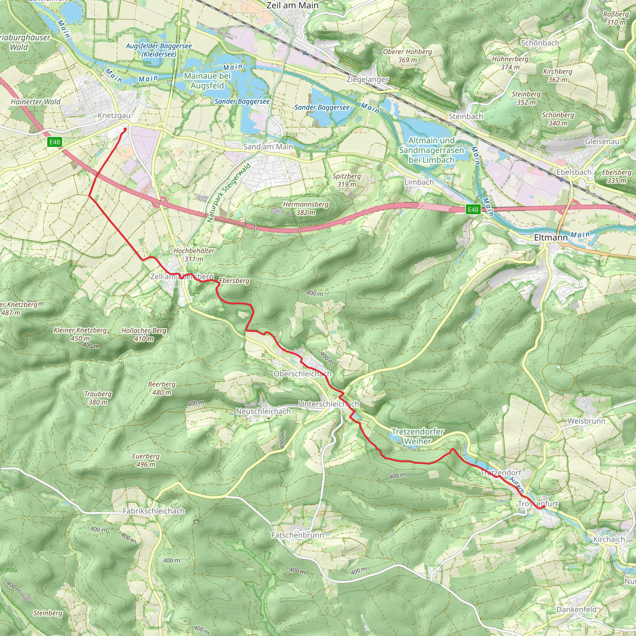 Knetzgau to Trossenfurt via Steigerwald Panoramaweg mobile static map