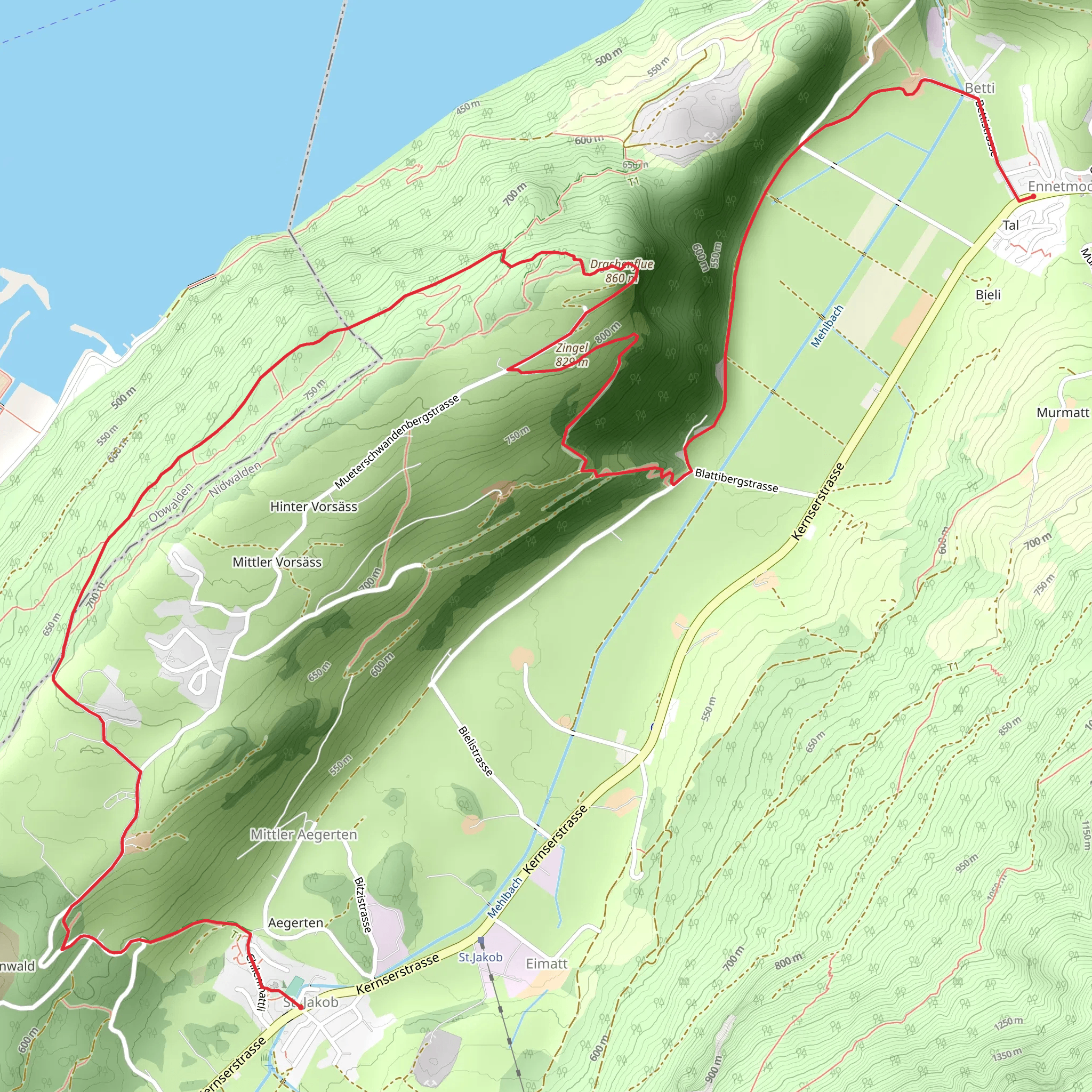 Over Mueterschwandenberg mobile static map