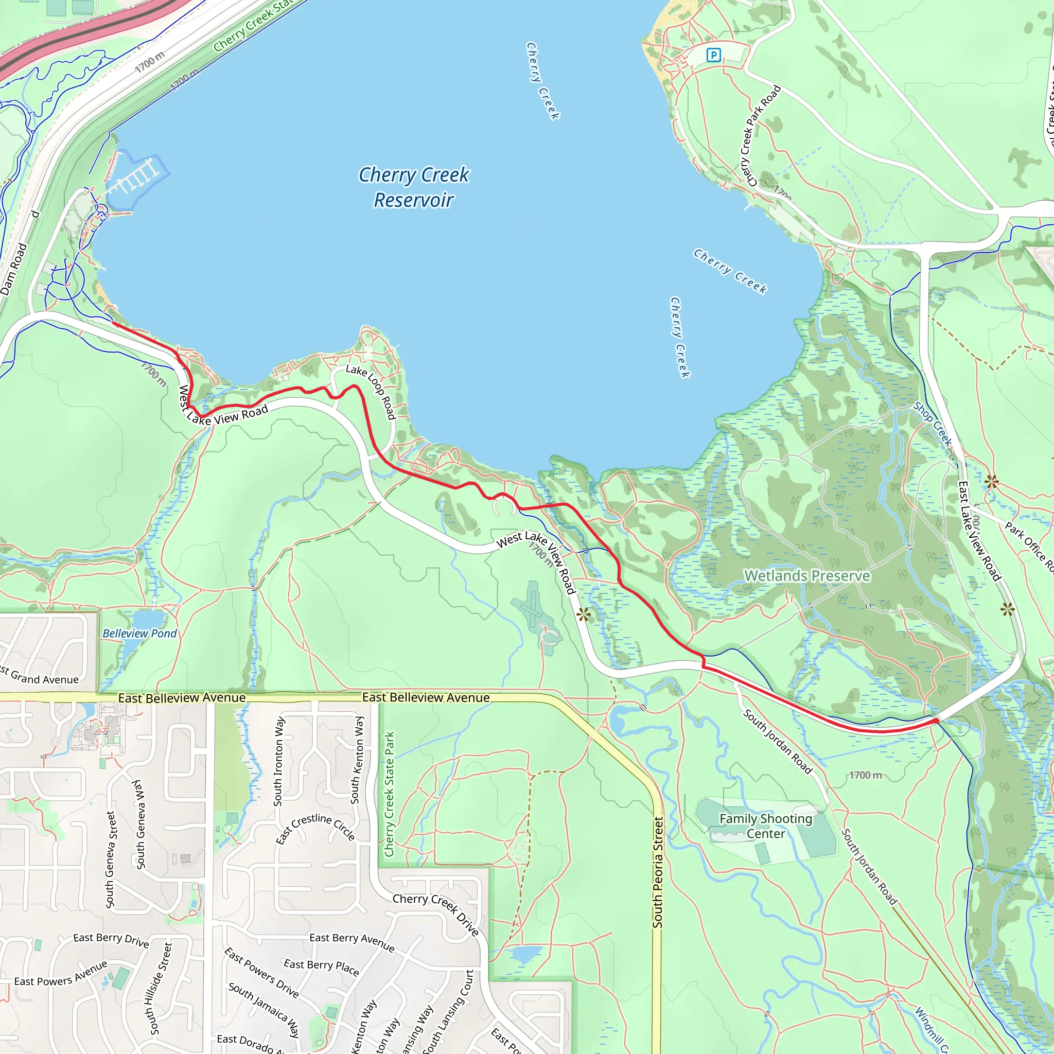 Cherry Creek and Prairie Loop Nature Trail mobile static map