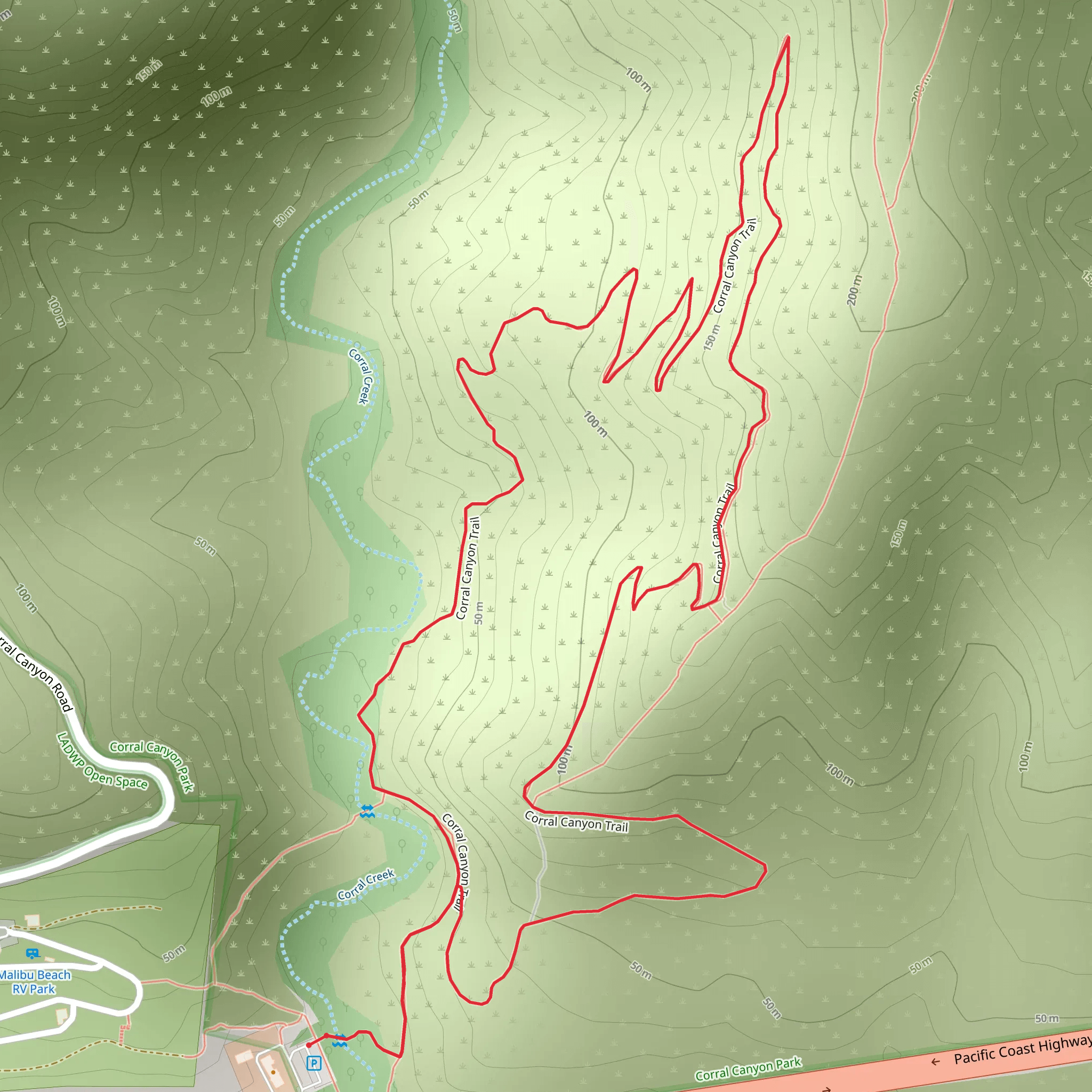 Corral Canyon Trail mobile static map