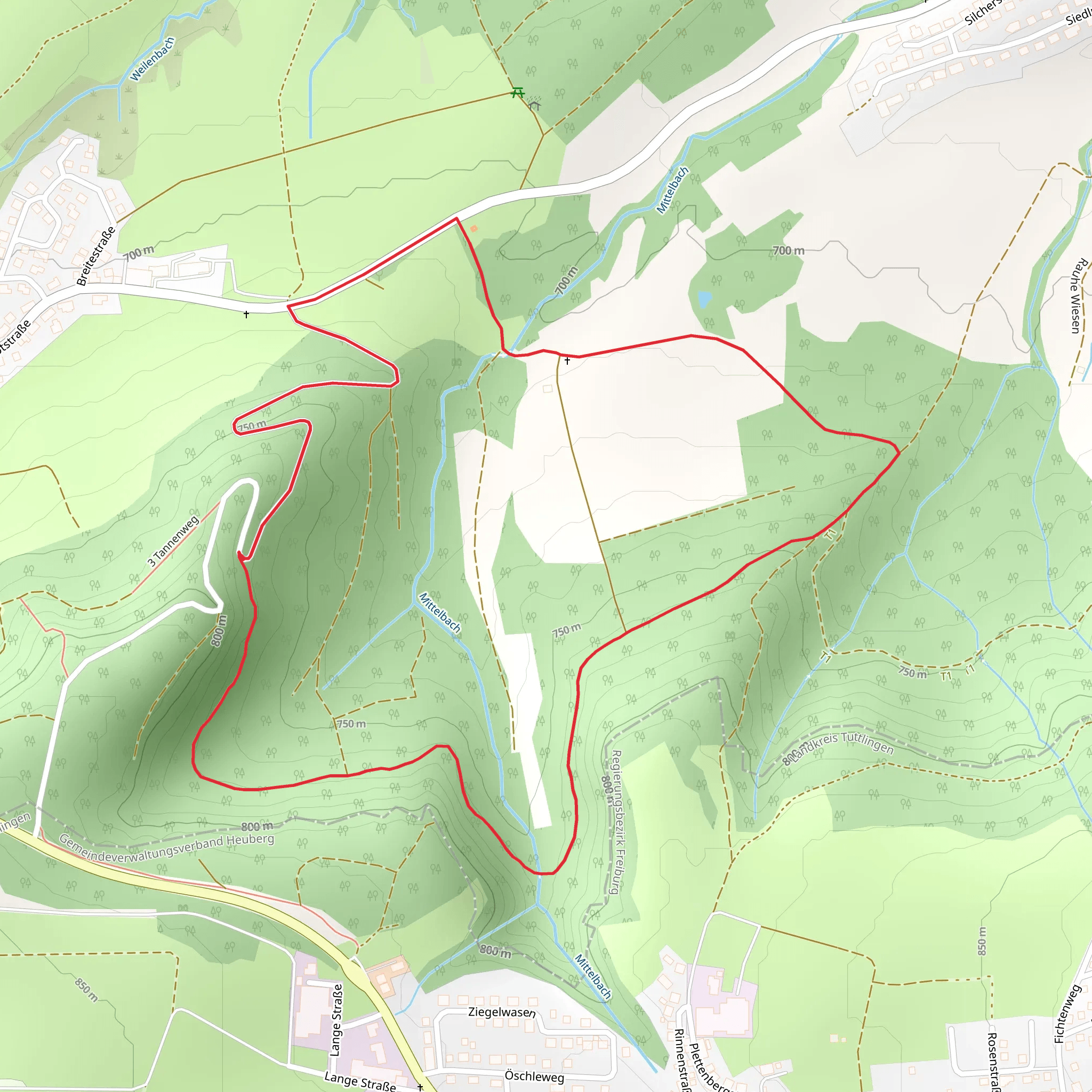 Weilen unter den Rinnen Loop mobile static map