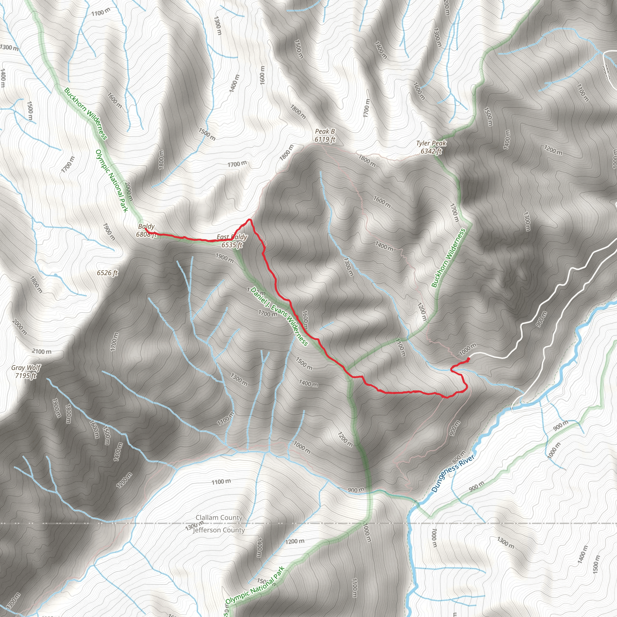 Baldy and East Baldy via Lower Maynard Burn Trail mobile static map