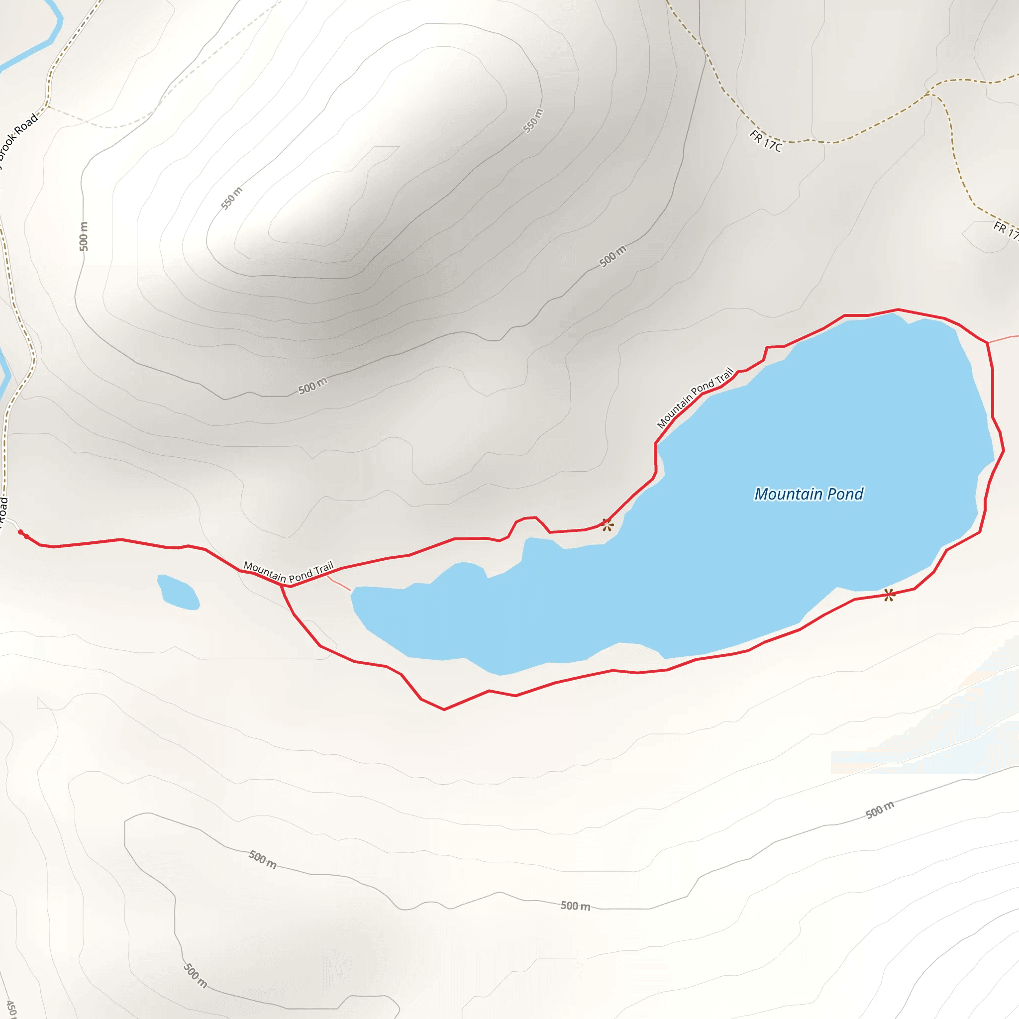 Mountain Pond Loop Trail mobile static map