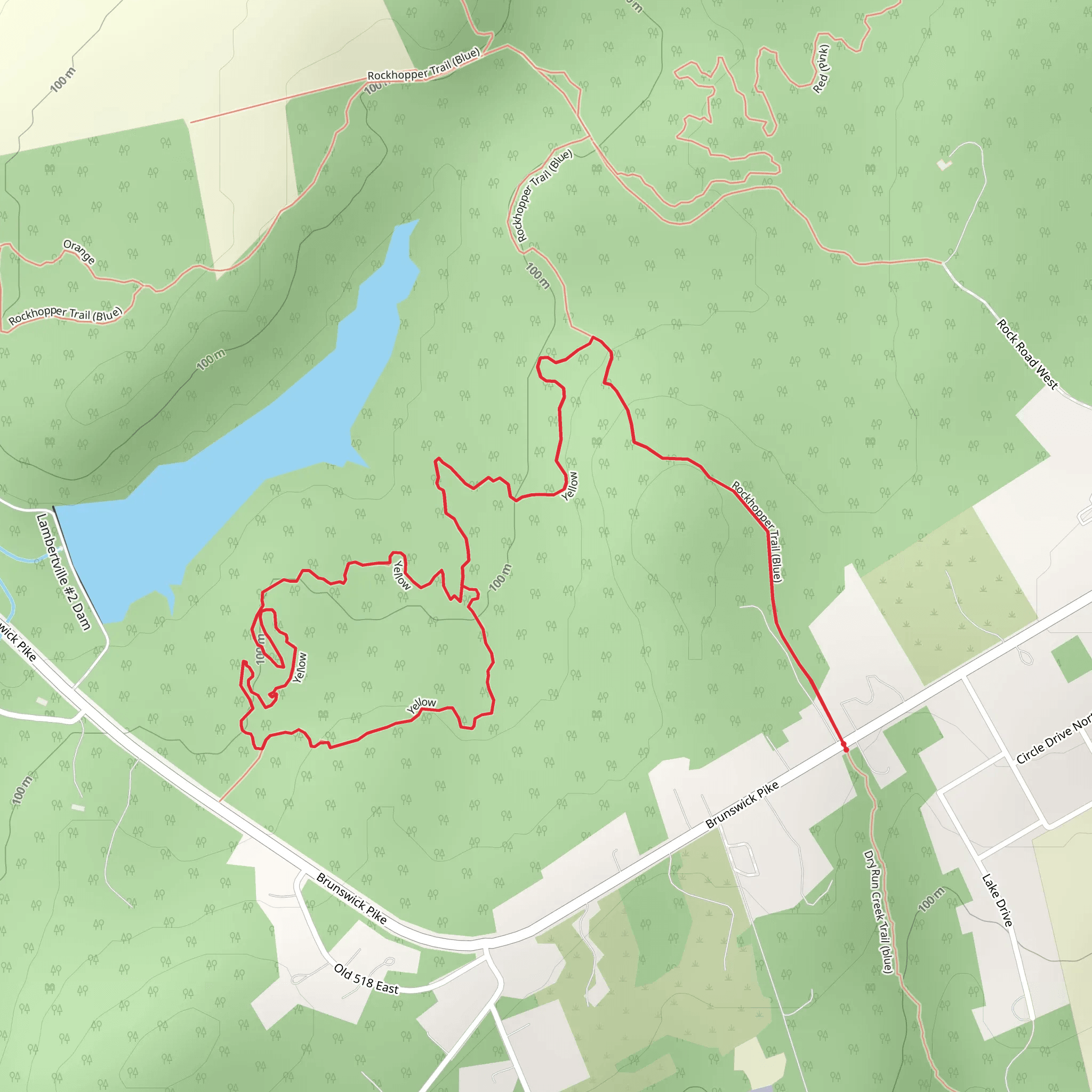 Yellow Loop via Rockhopper Trail mobile static map
