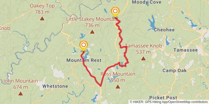 Southeastern Serpentine Trail stage 8 Map