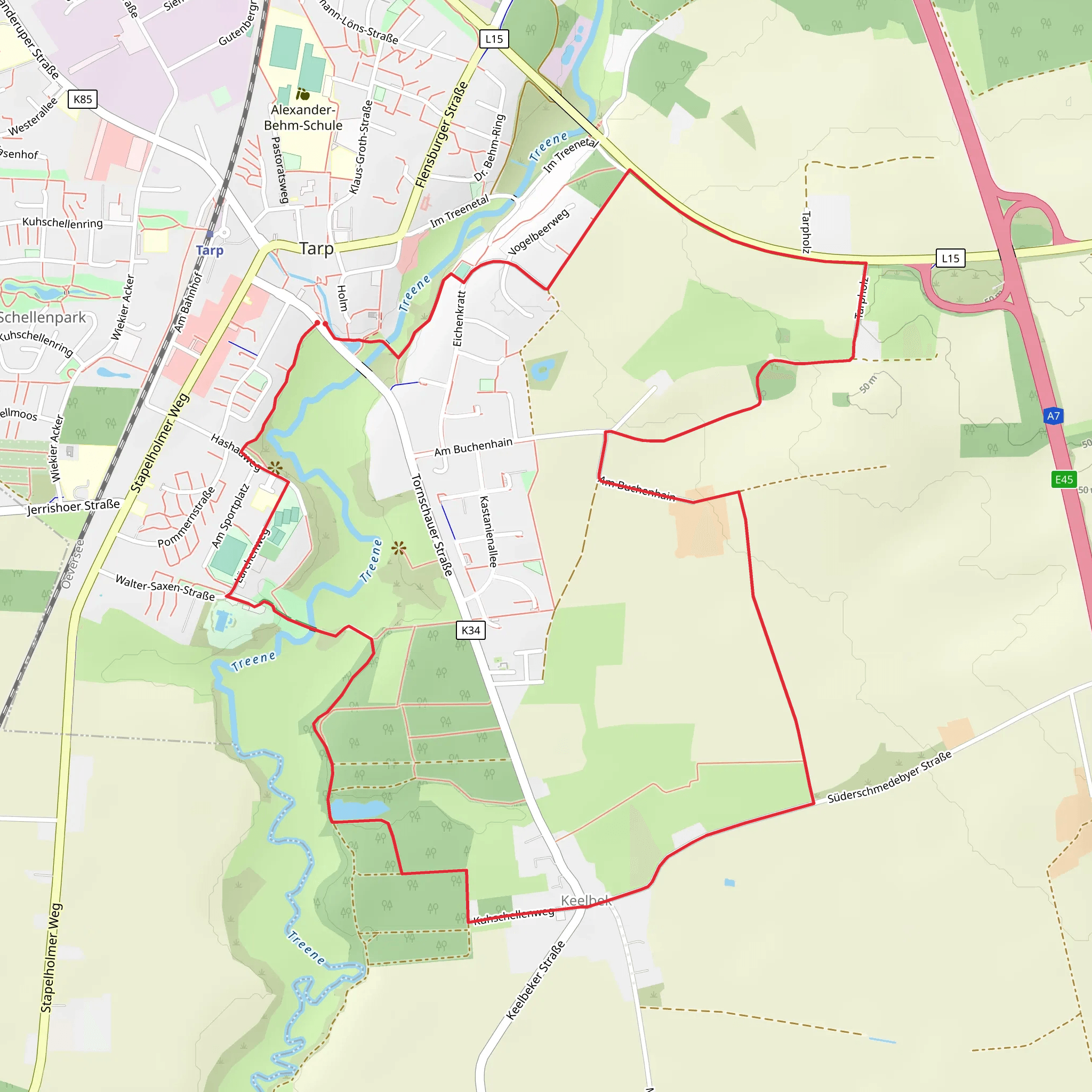 Wanderweg Blau and Pink - Tarp mobile static map