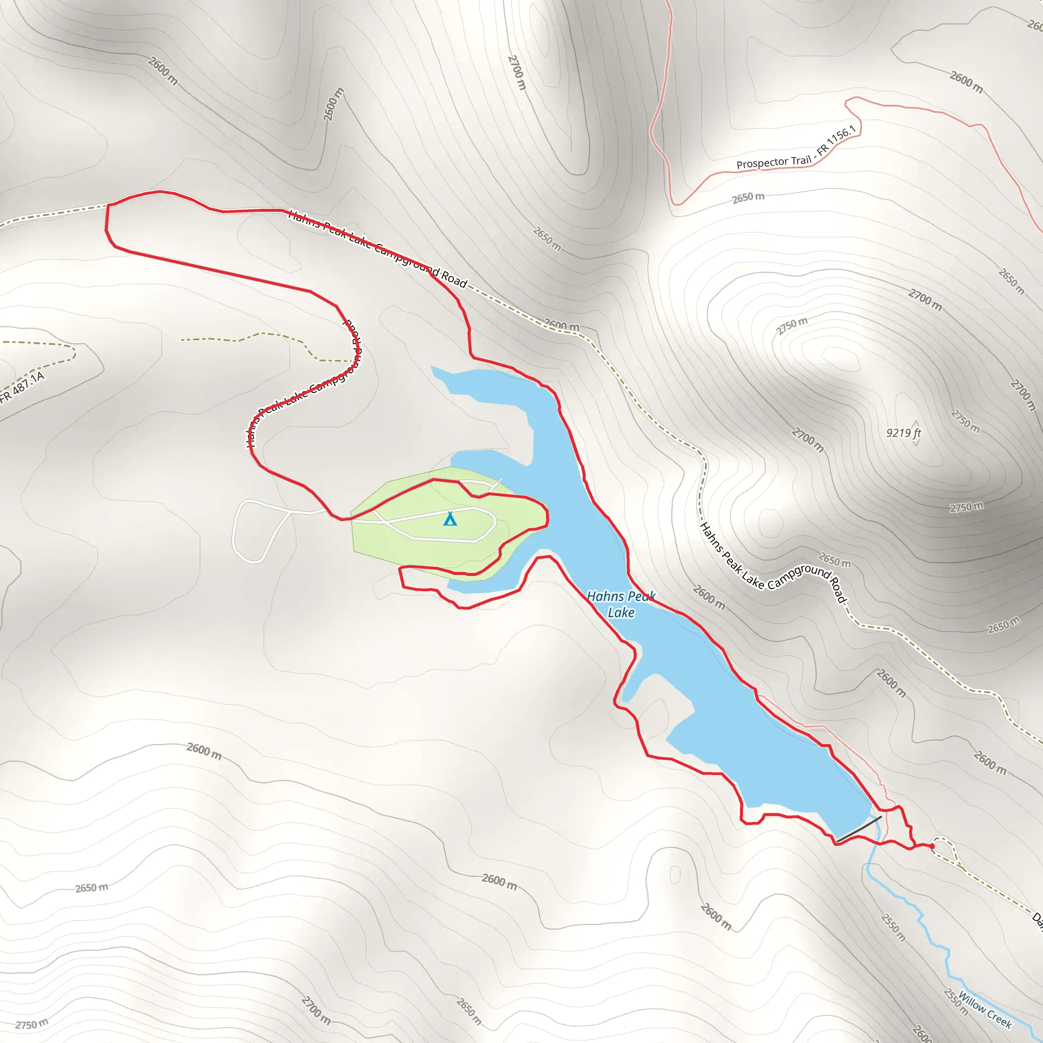 Hahns Peak Lake Loop mobile static map