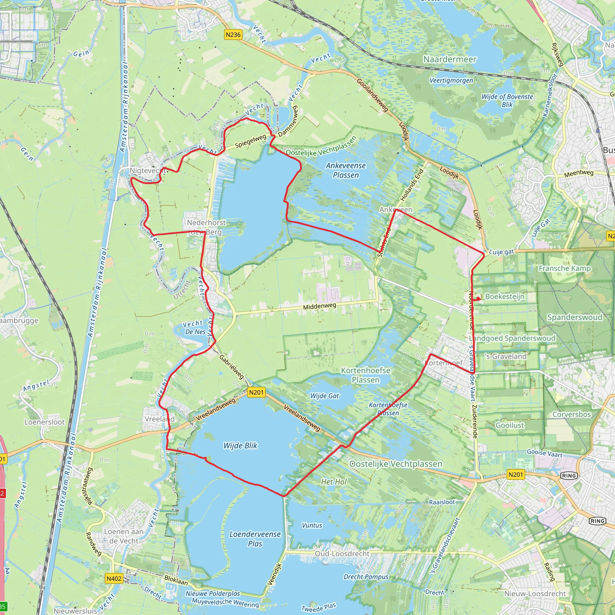 Ankeveensche, Nederhorst den Berg and Wijde Blik Loop mobile static map