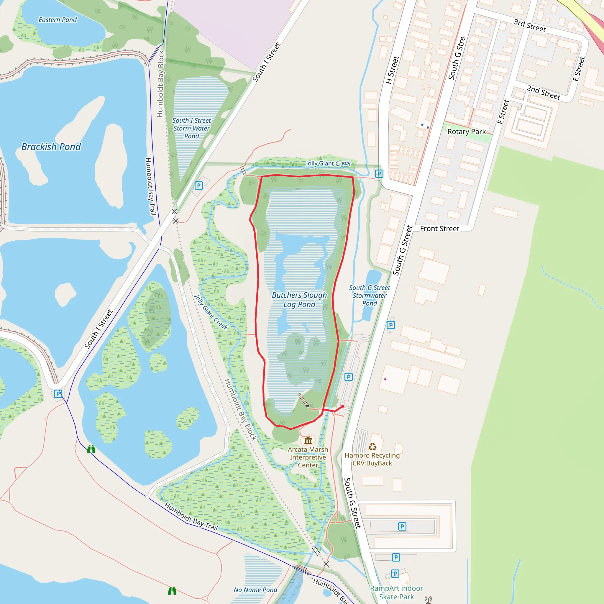 Butchers Slough Log Pond Loop mobile static map