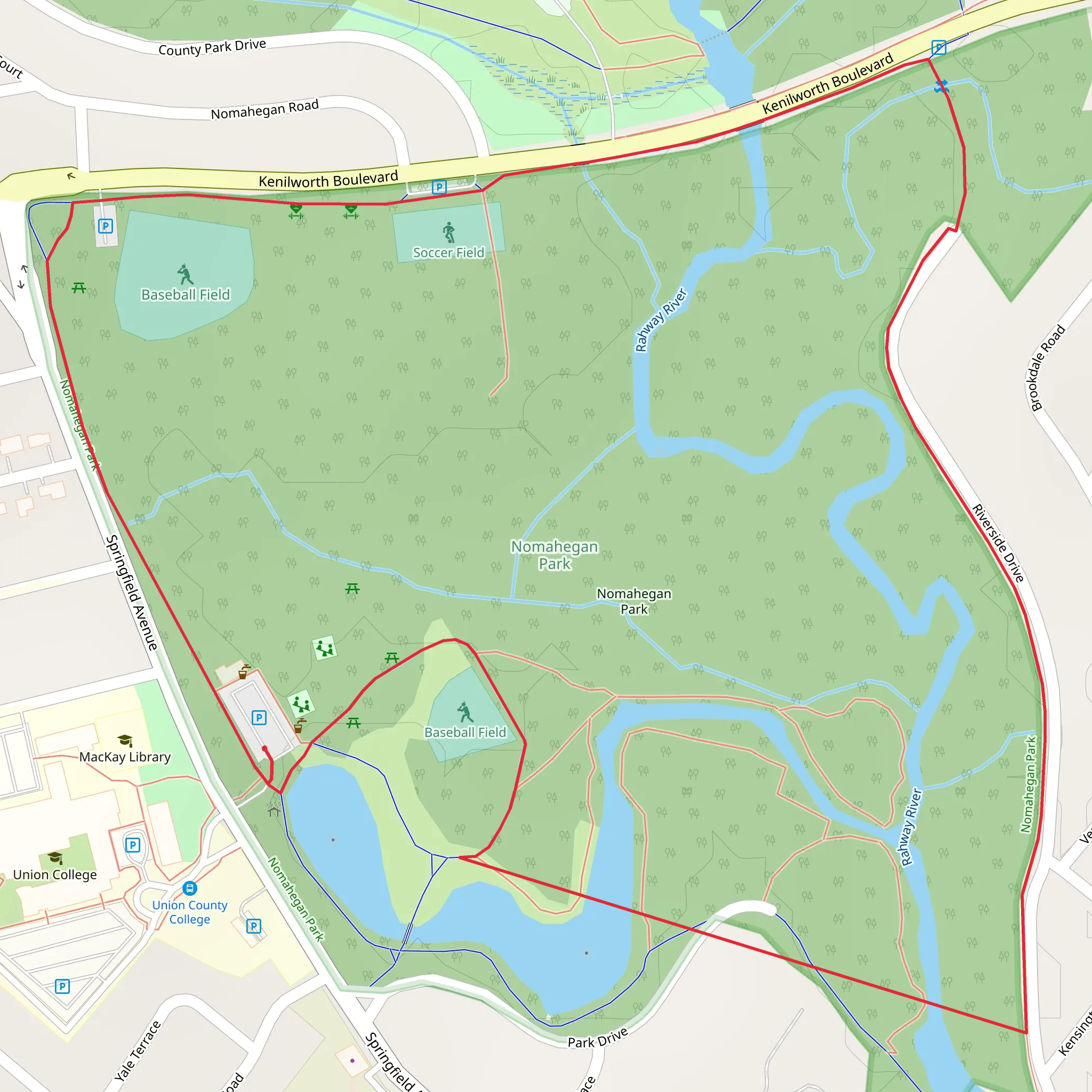 Baseball Field Loop mobile static map