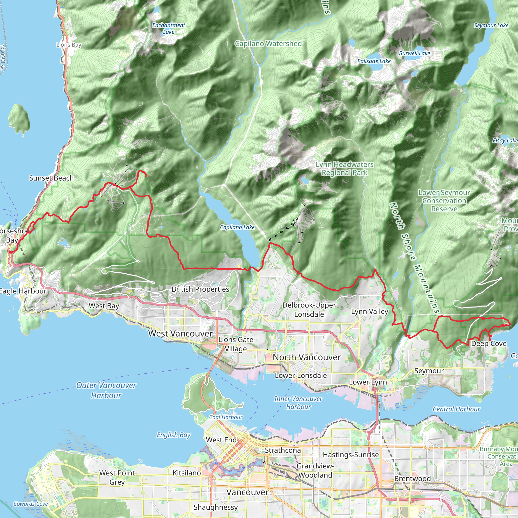 Baden Powell Trail mobile static map