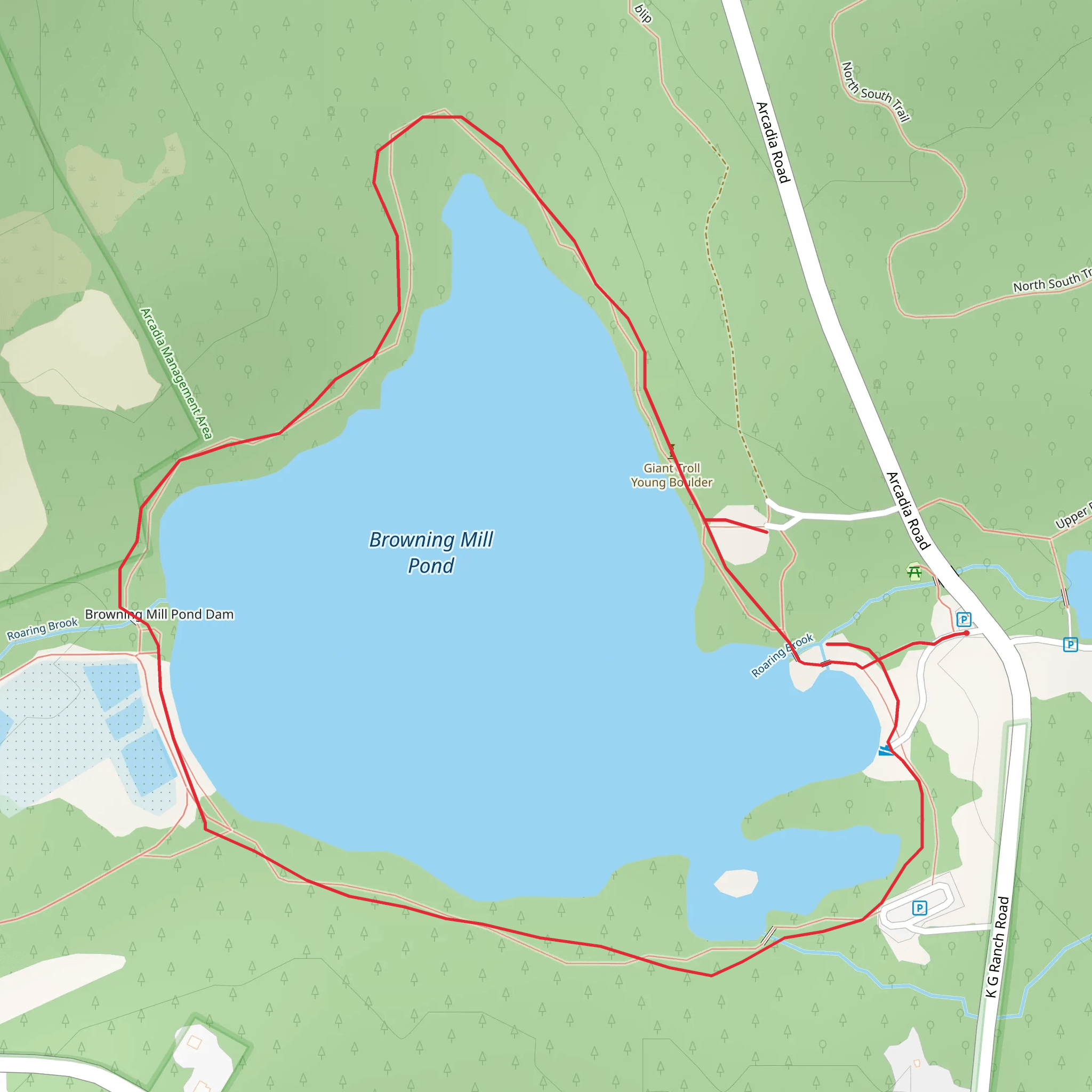 Browning Mill Pond Loop mobile static map