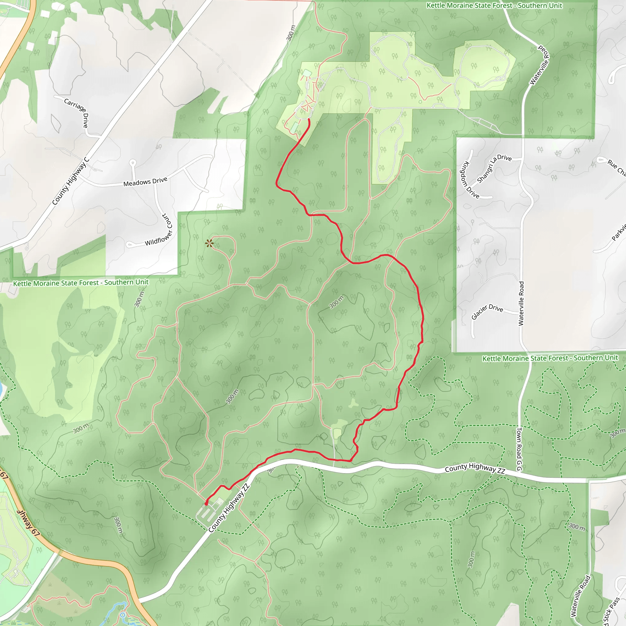 Ice Age Trail from County Highway ZZ mobile static map