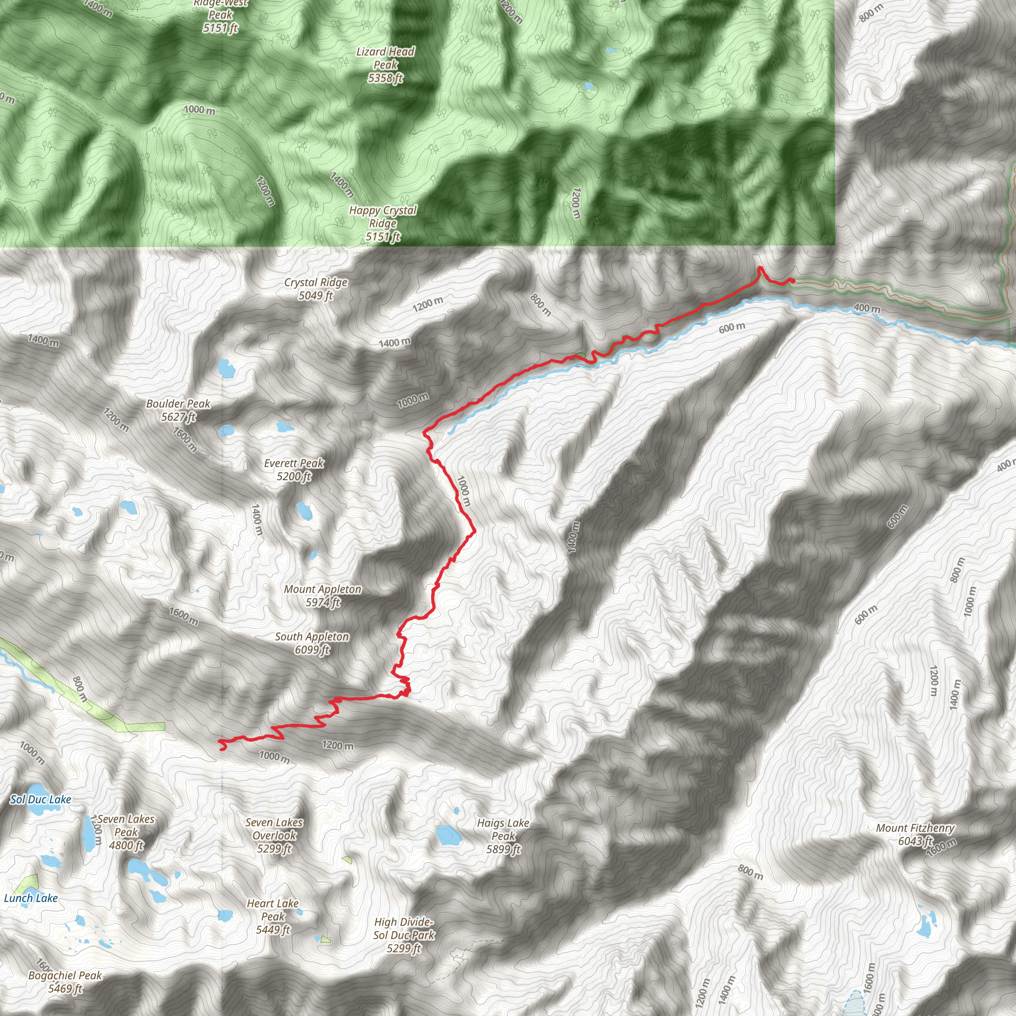 Appleton Pass via Olympic Hot Springs Trail mobile static map