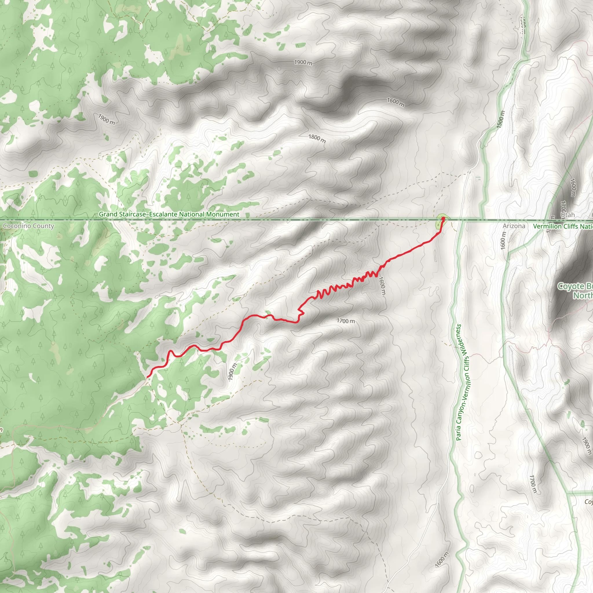 Hayduke Trail from Stateline Campground mobile static map