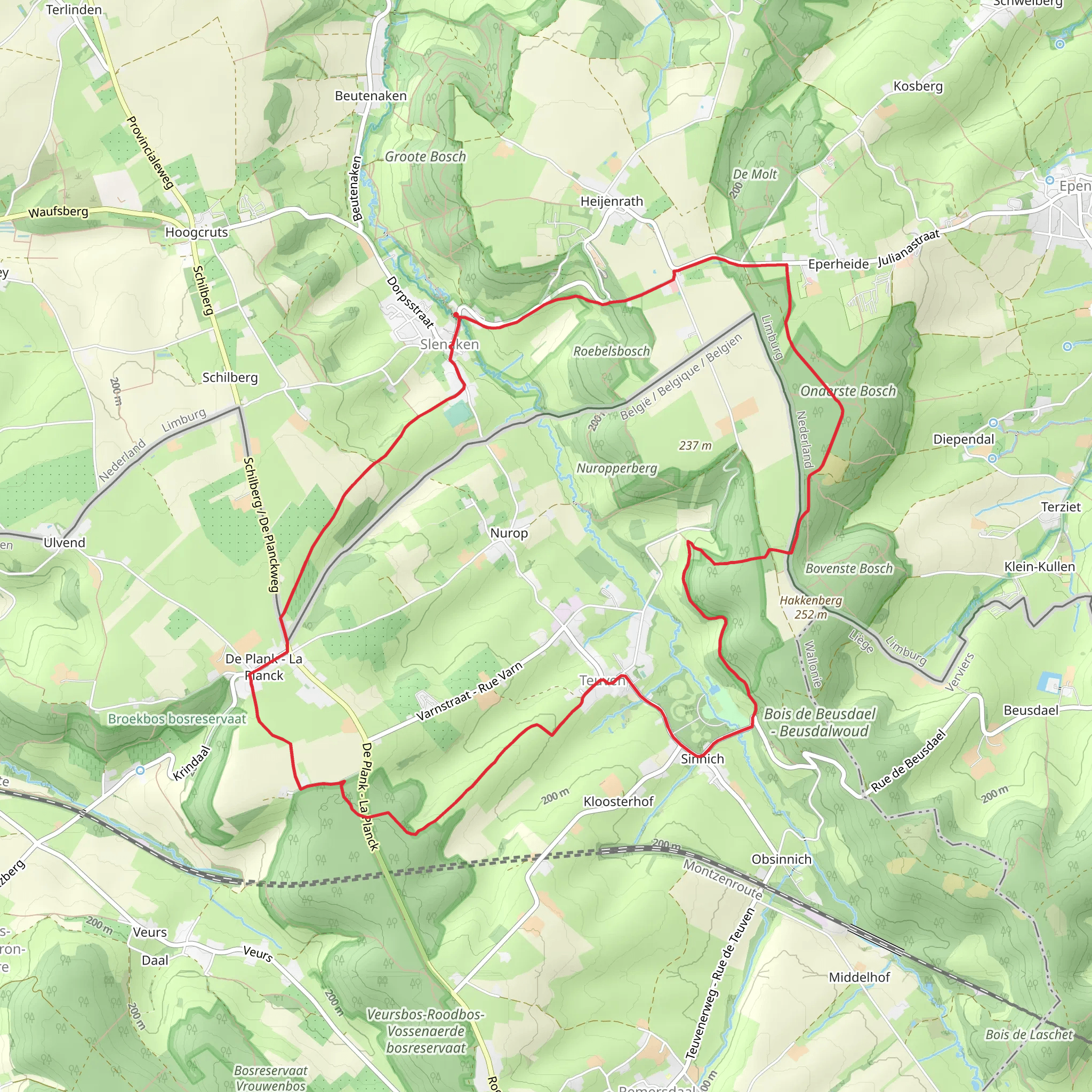 Onderste Bosch and Bosreservaat Teuvenerberg via Haenenbergpad mobile static map
