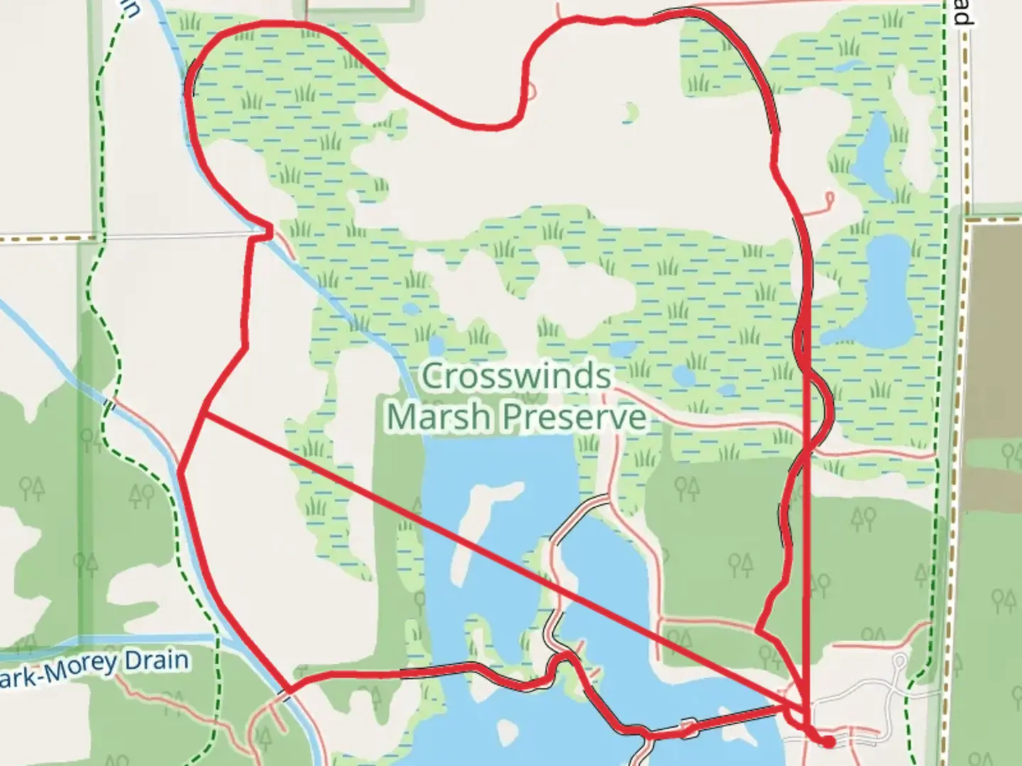 An image depicting the trail Blue Heron Loop Trail and its surrounding area.