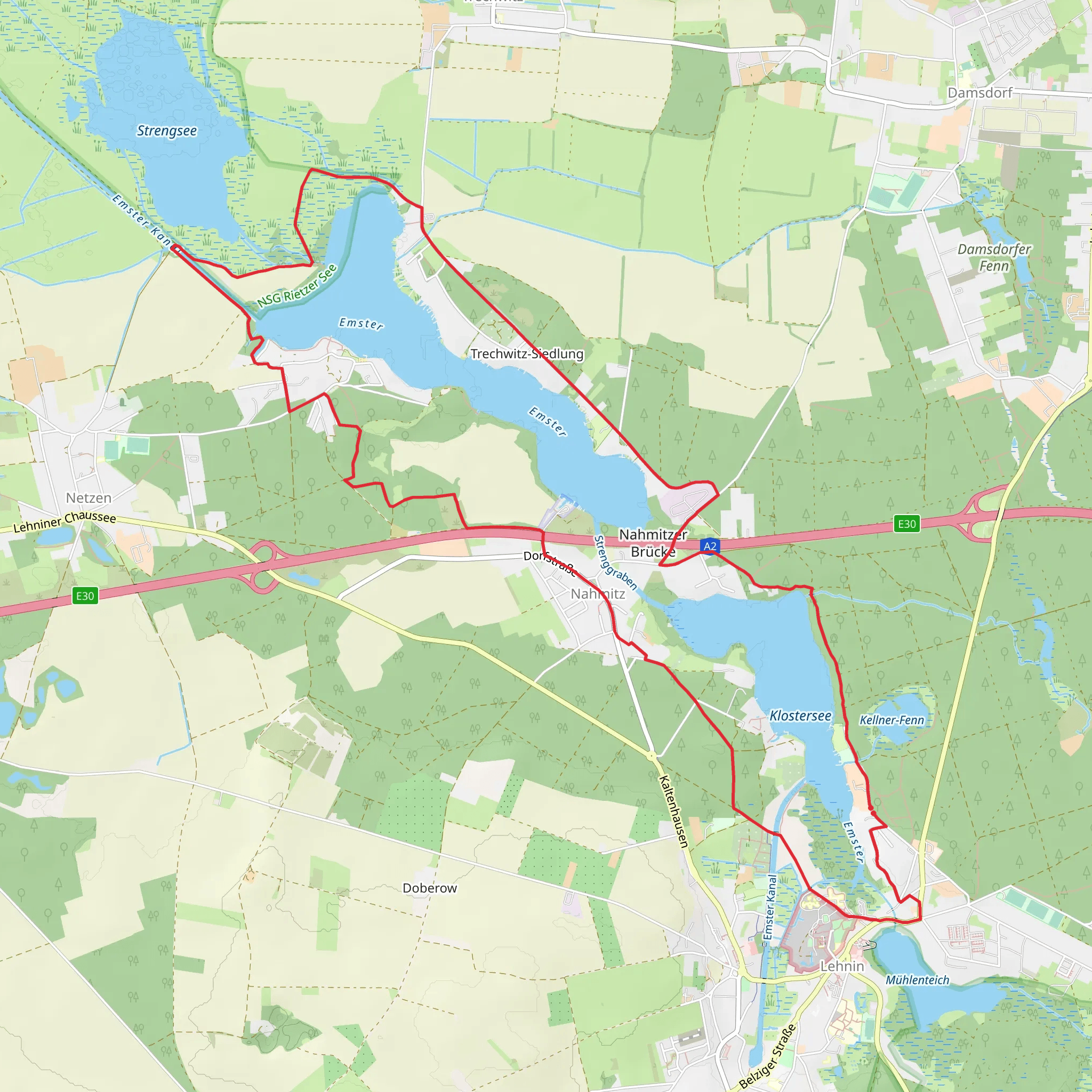 Klostersee and Netzener See Loop mobile static map