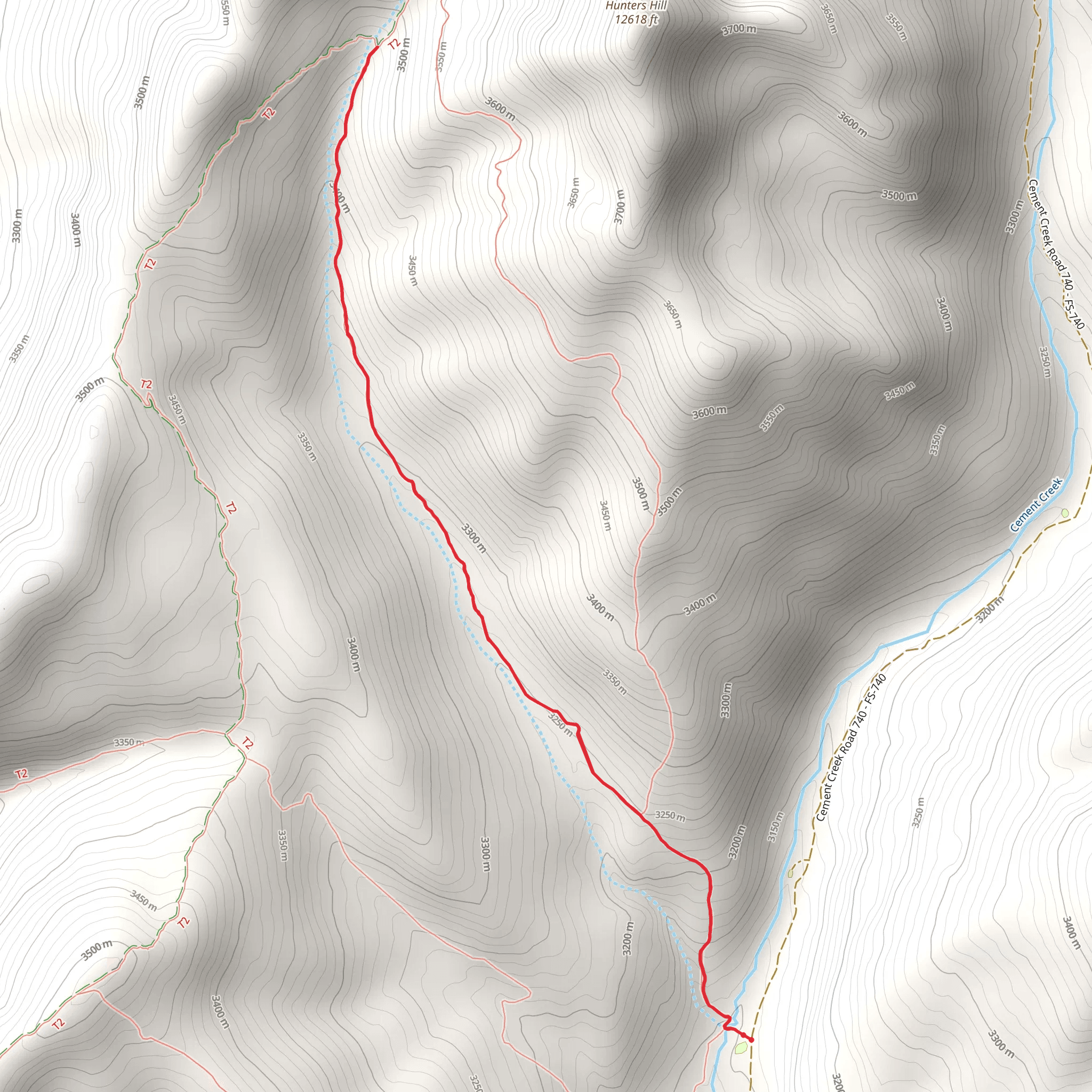 Hunters Creek Trail mobile static map