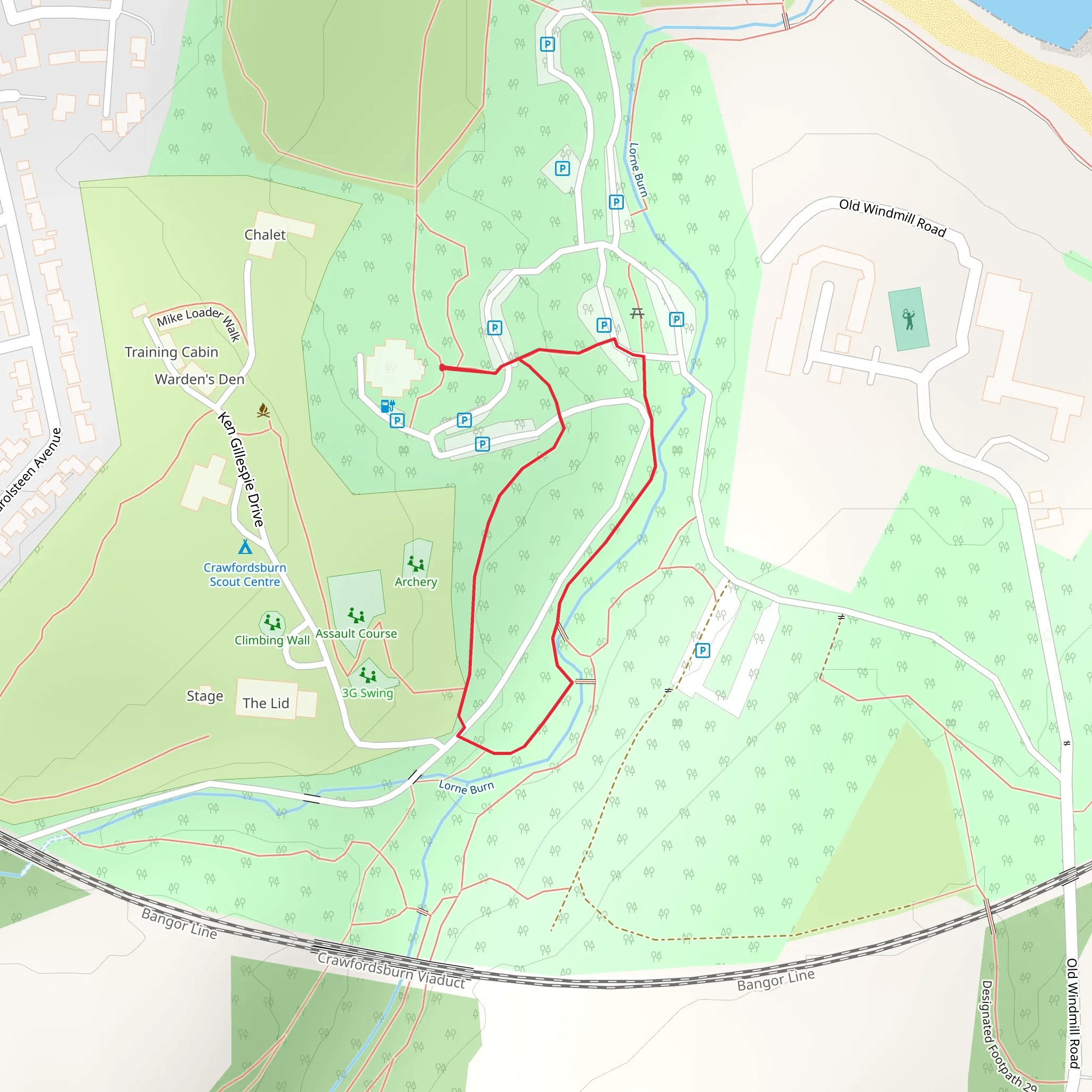 Glen Walk - Crawfordsburn Country Park mobile static map