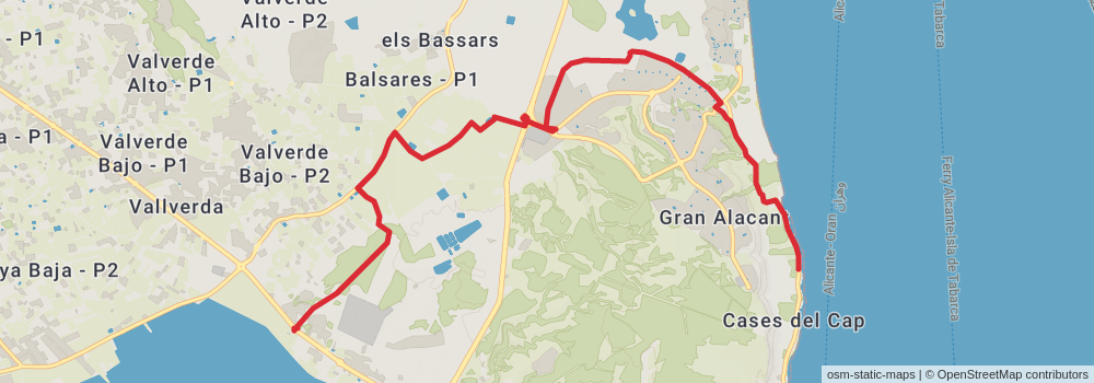 GR 232 Volta al terme de Santa Pola stage 2 Map