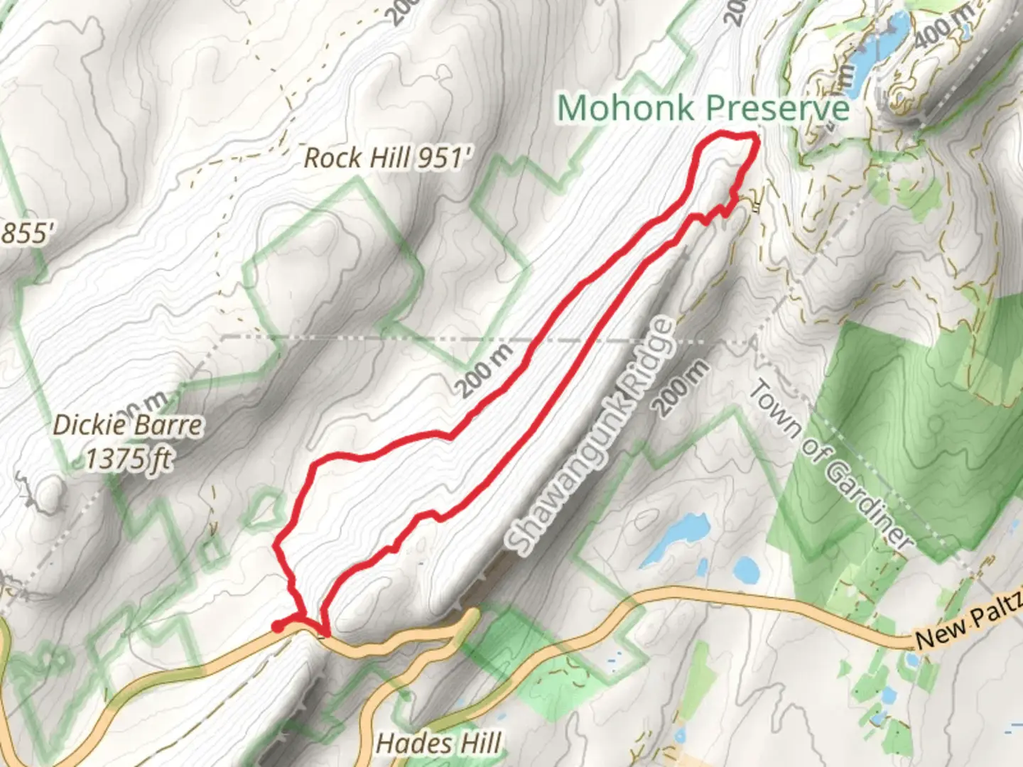An image depicting the trail Shawangunk Ridge Loop Trail and its surrounding area.