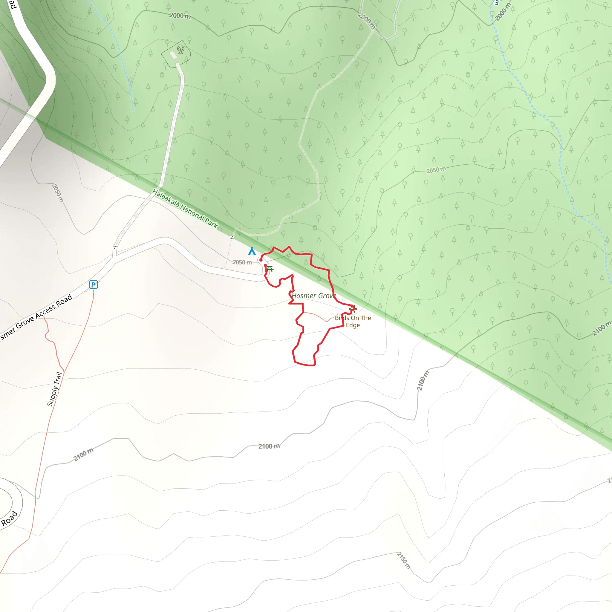 Hosmer Grove Trail mobile static map