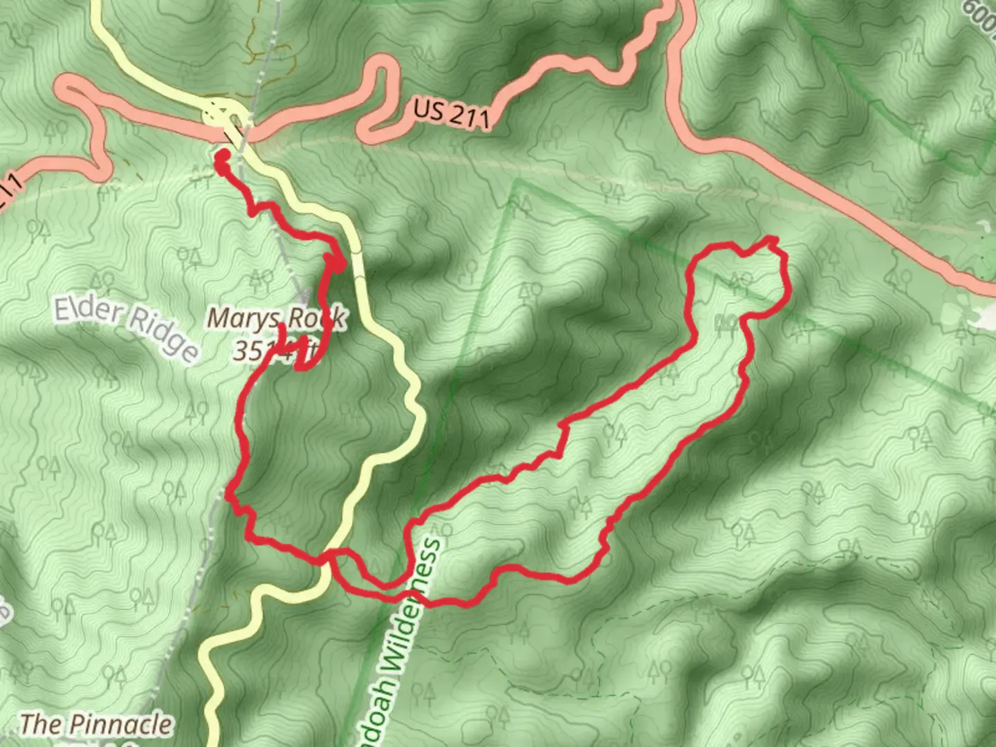 An image depicting the trail Marys Rock, Buck Hollow and Buck Ridge Loop via Appalachian Trail and its surrounding area.