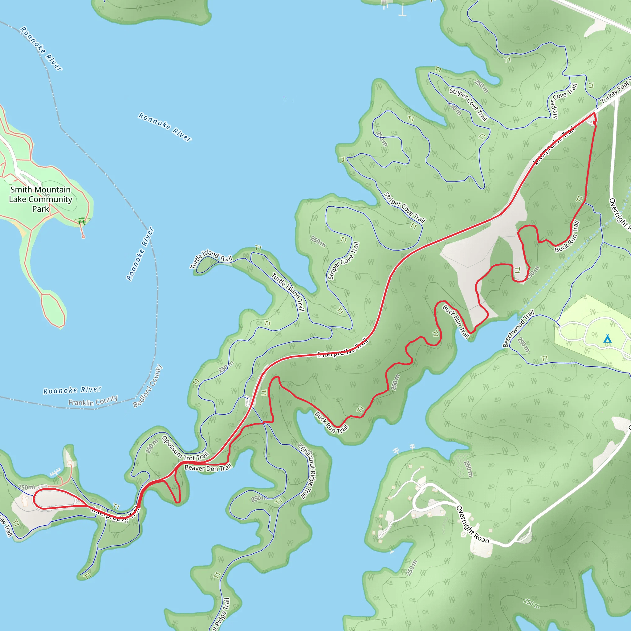 Interpretive - Buck Run Loop Trail mobile static map