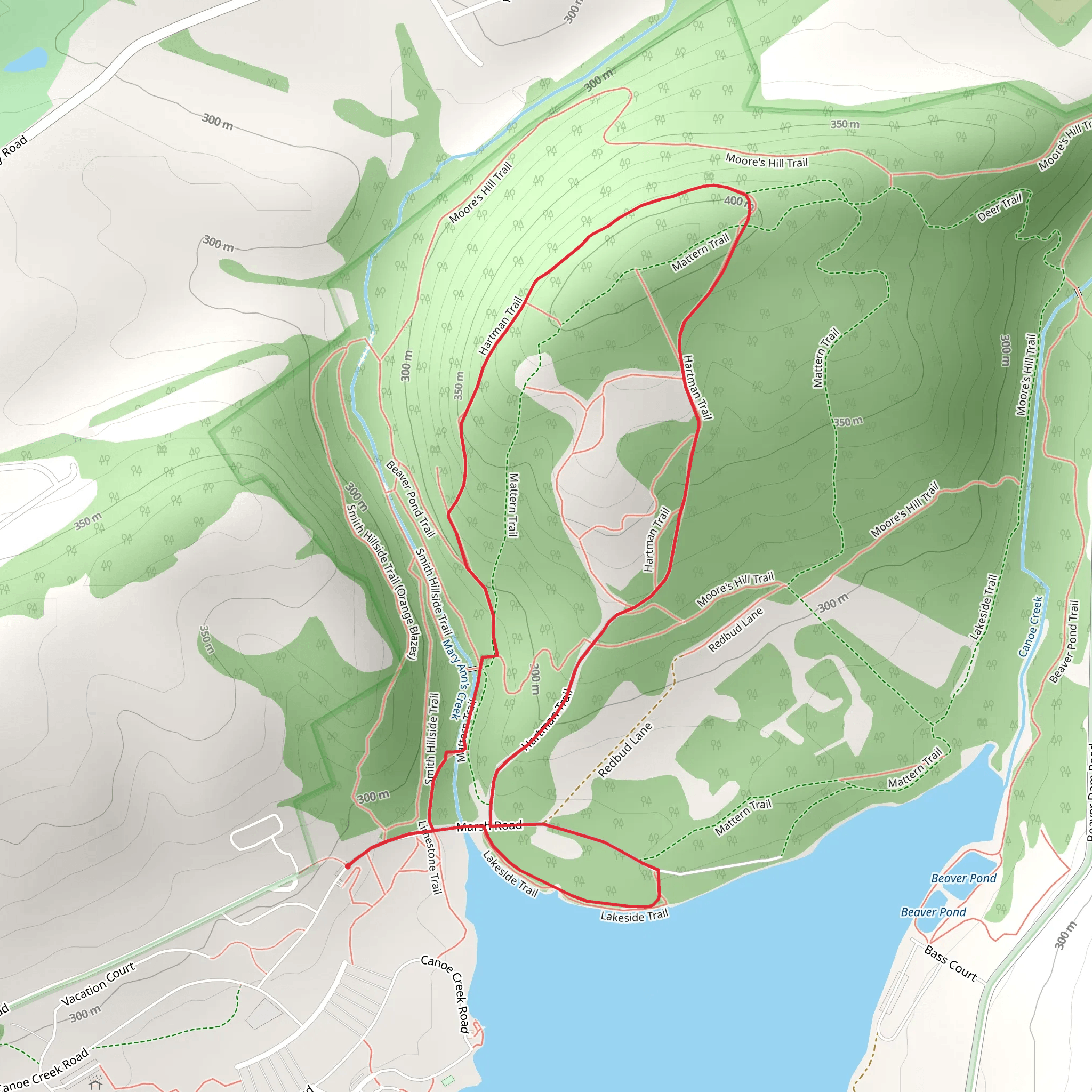 Canoe Lake and Quarry Loop mobile static map