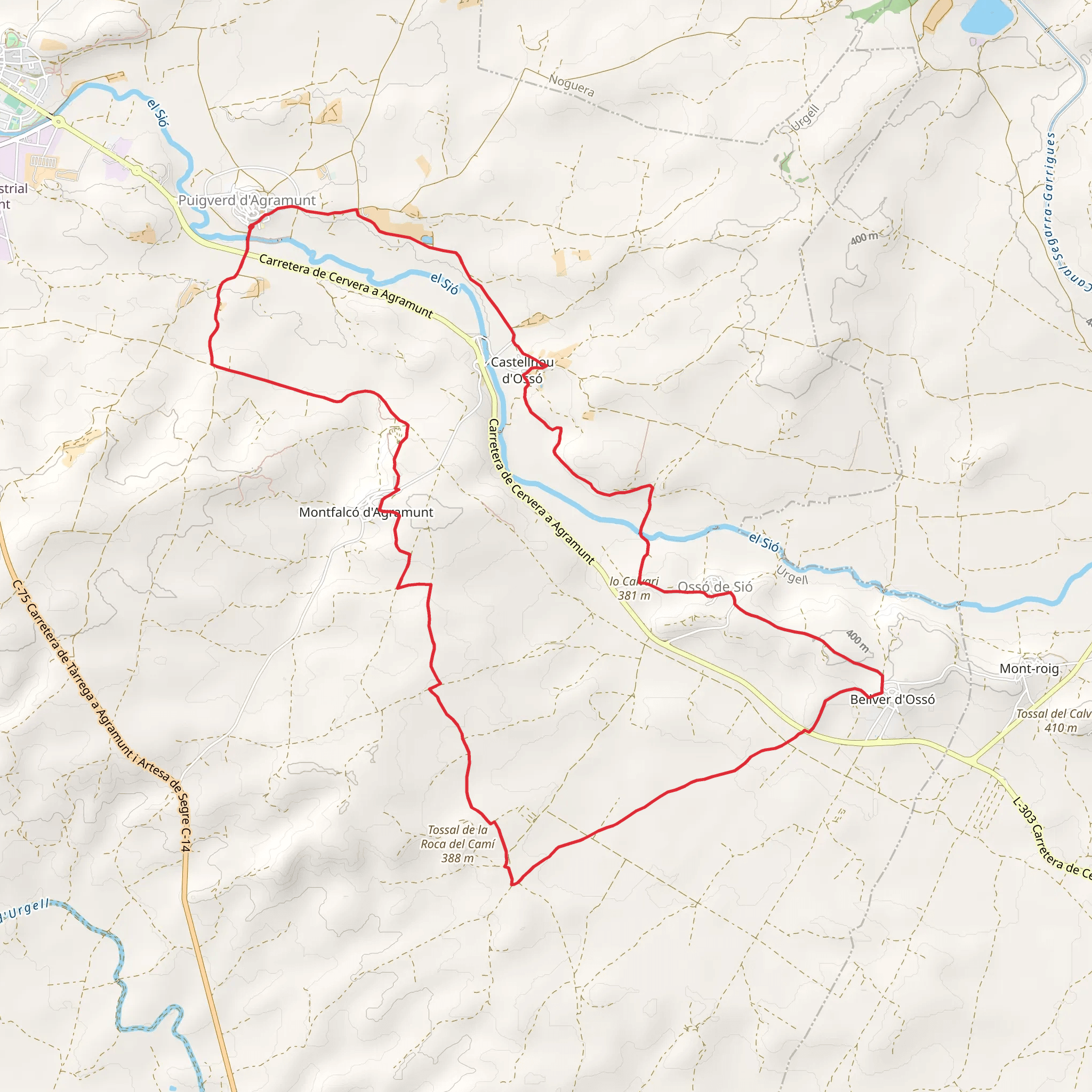 Path of the Ribera de Sio PR C 56 mobile static map
