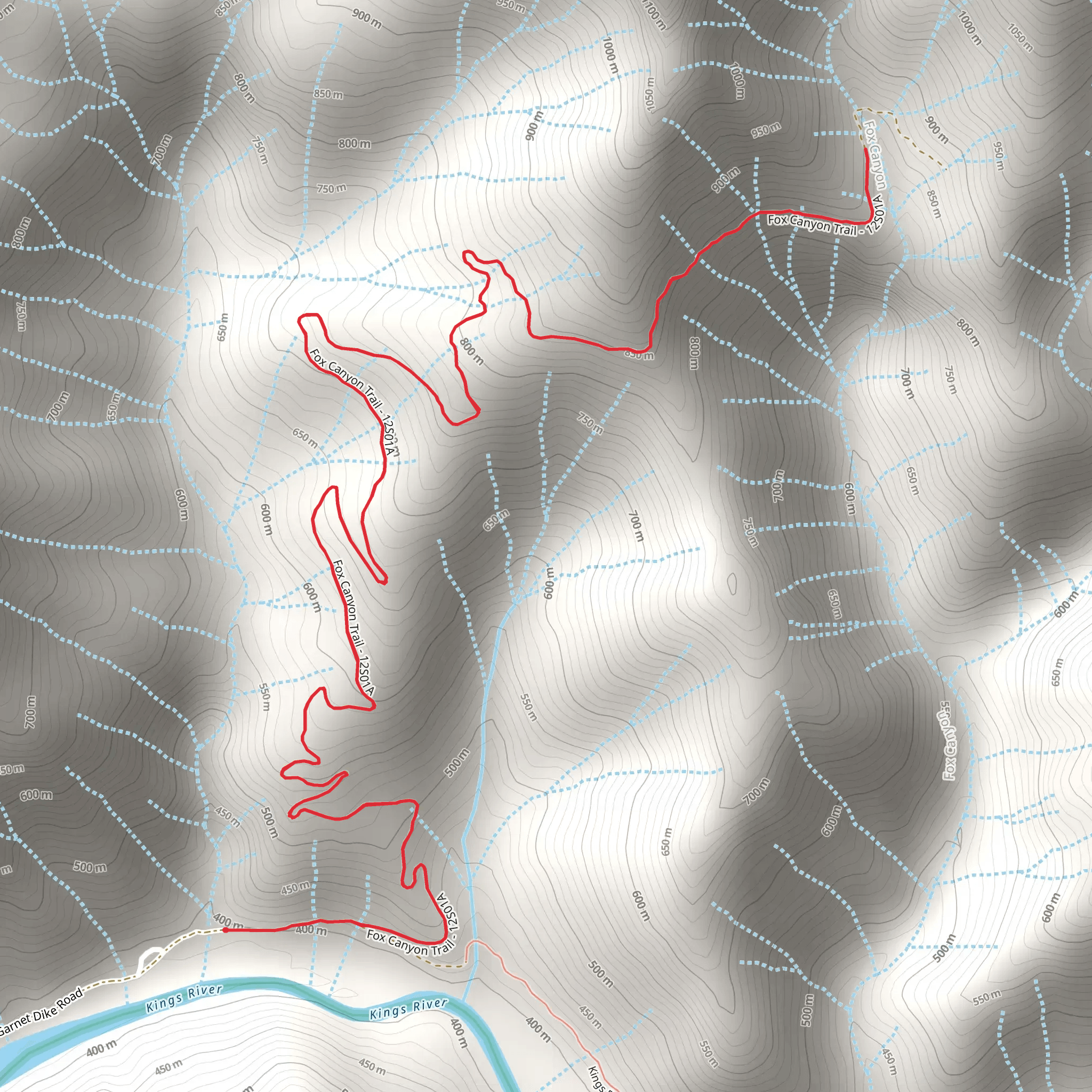 Fox Canyon Trail mobile static map