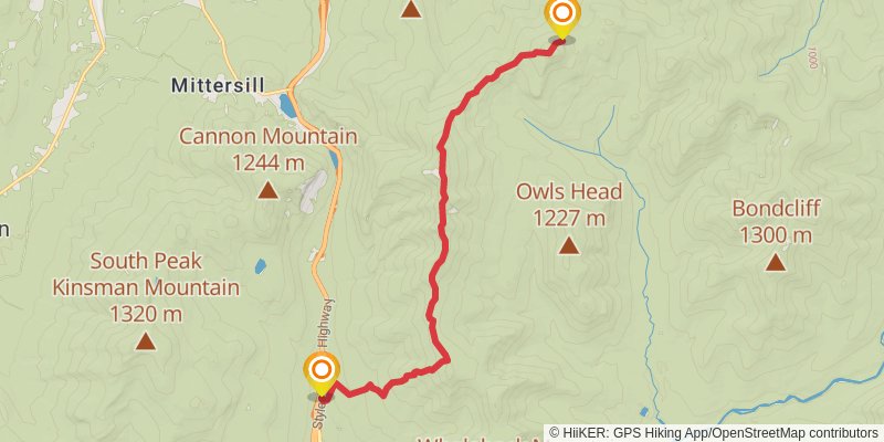 Appalachian Trail - New Hampshire stage 7 Map