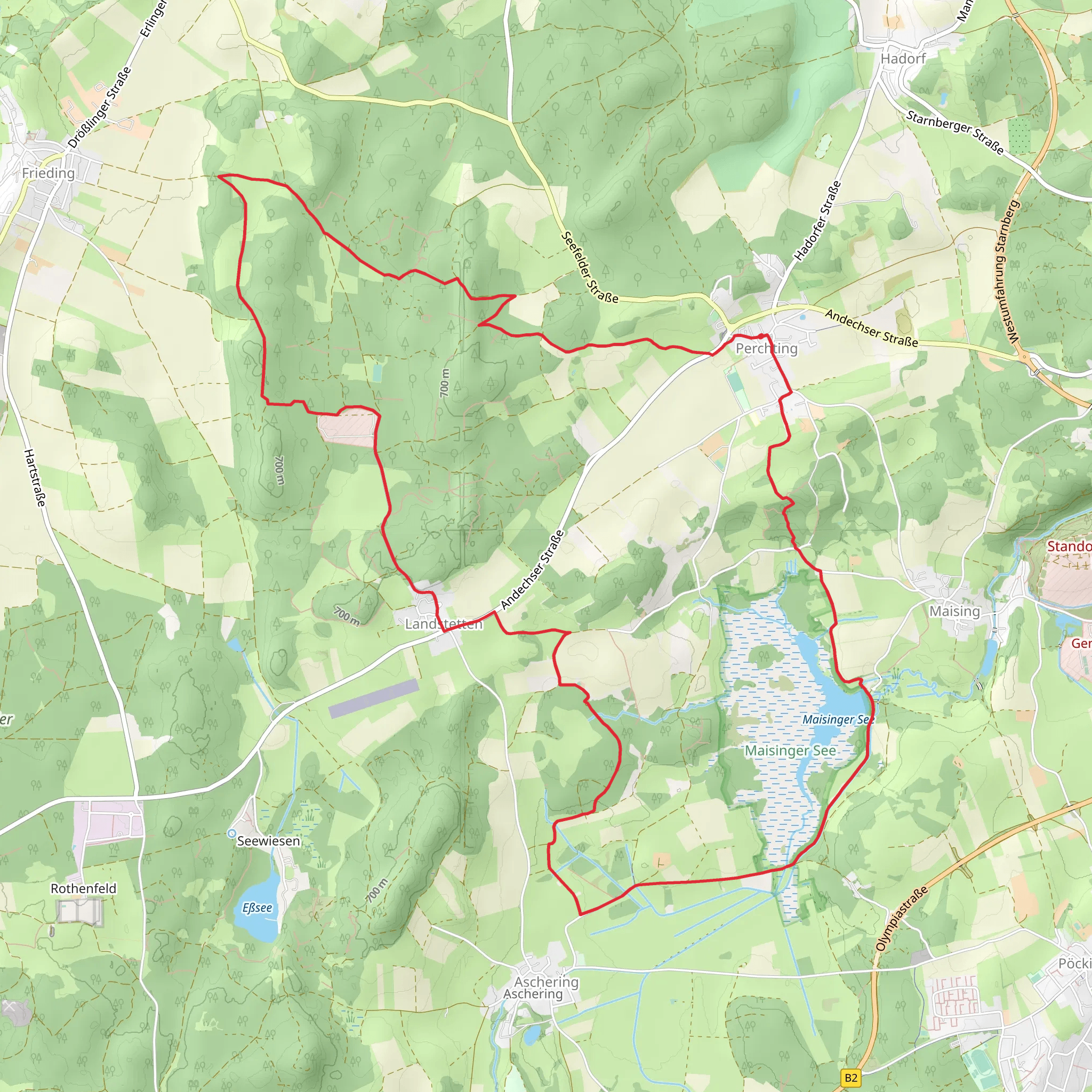 Perchting and Maisinger See Loop mobile static map