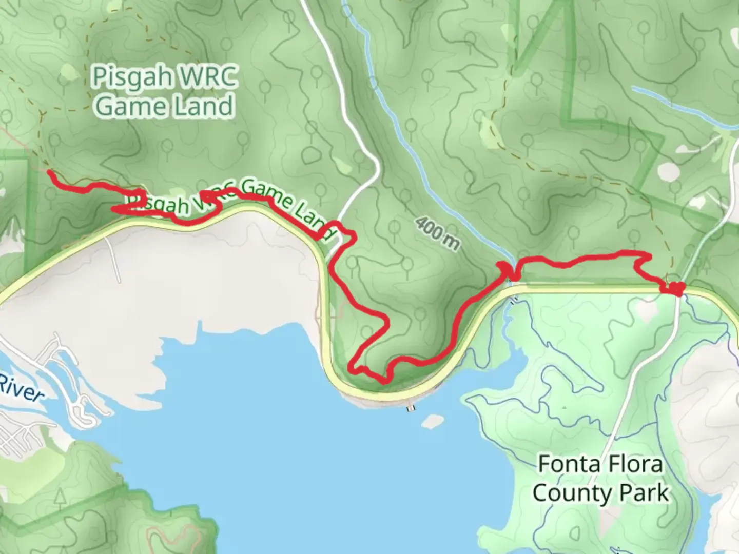 An image depicting the trail Mountains-to-Sea Connector Trail and its surrounding area.